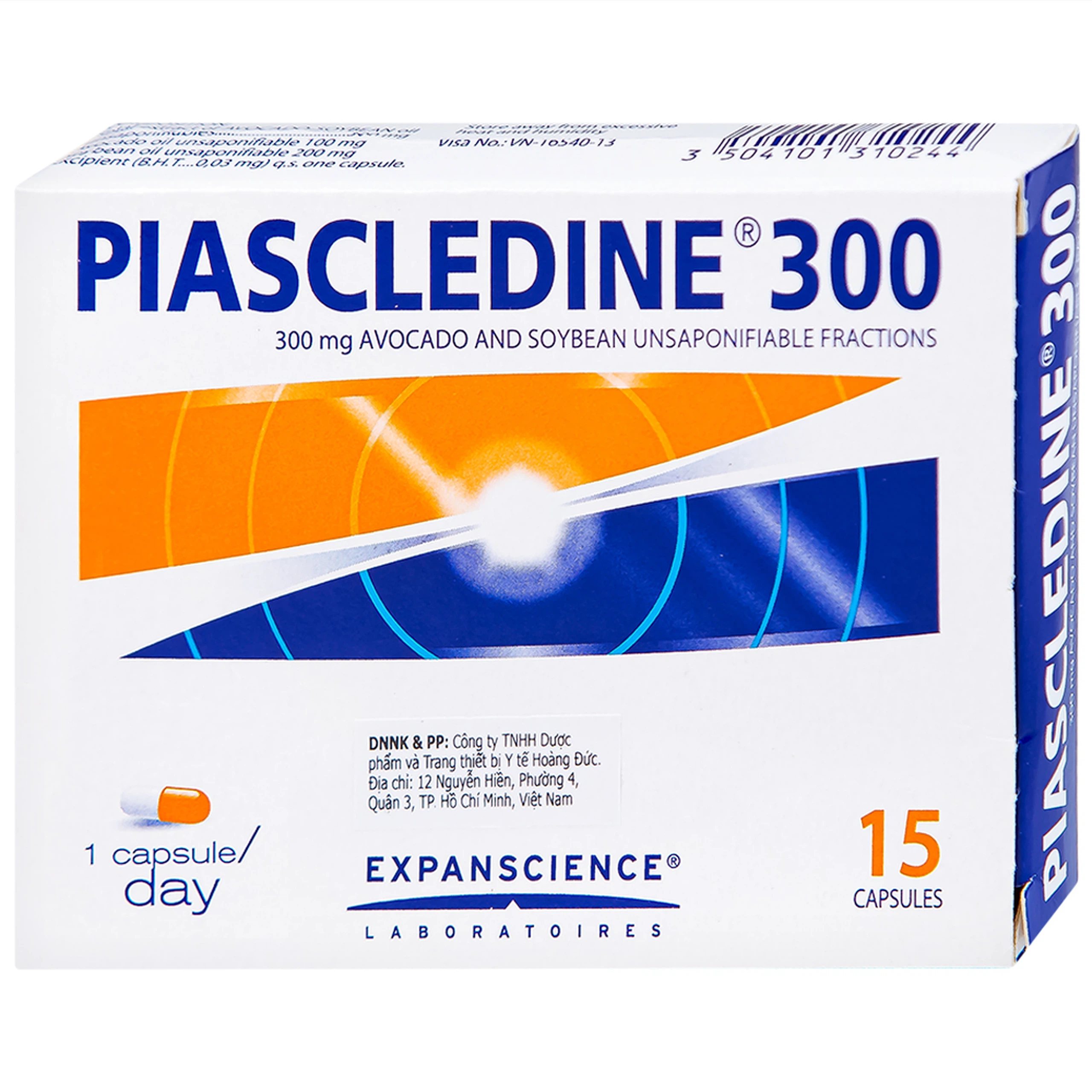 Viên nang cứng Piascledine 300 Hyphens điều trị viêm xương khớp hông và khớp gối (1 vỉ x 15 viên) 