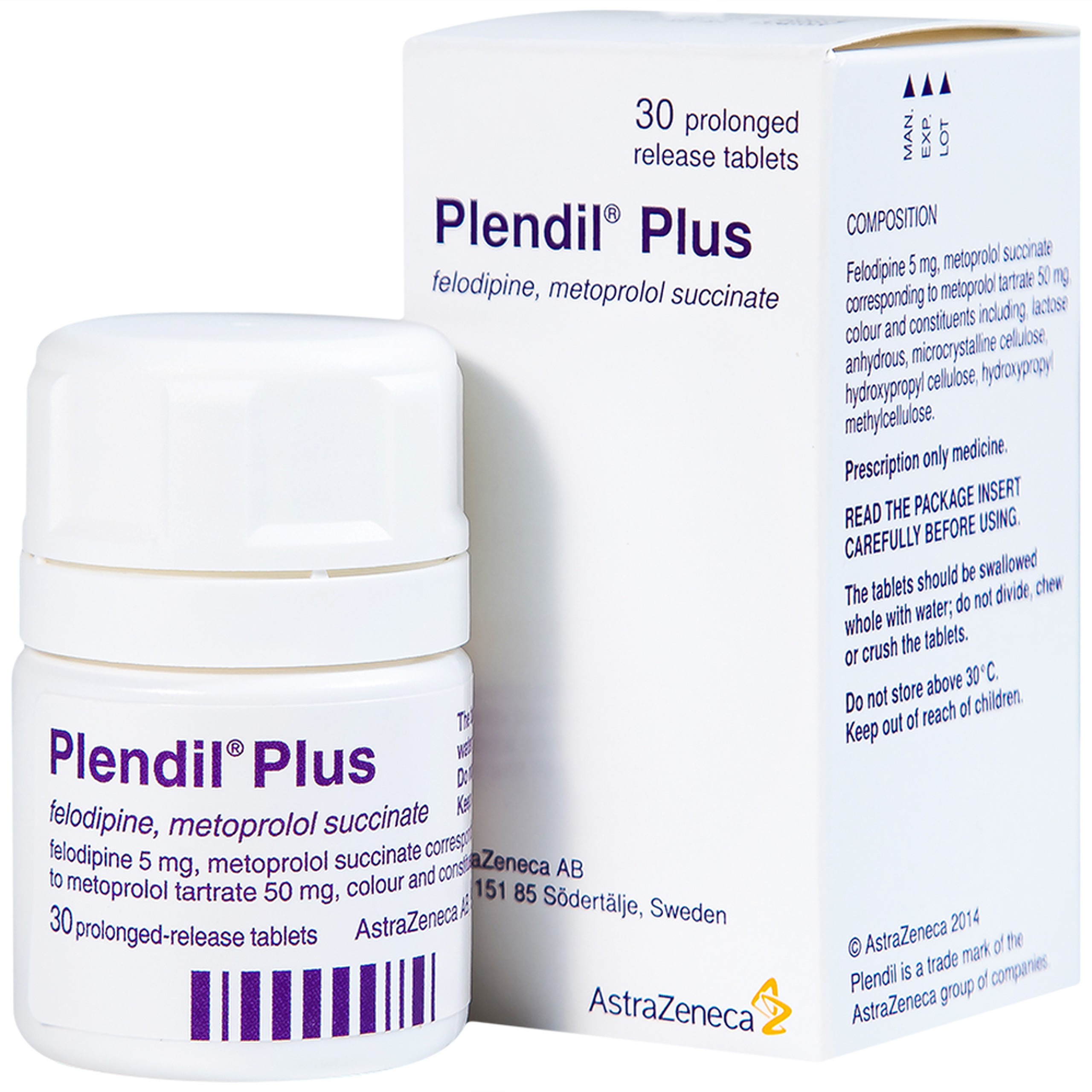 Viên nén Plendil Plus AstraZeneca điều trị tăng huyết áp (30 viên)