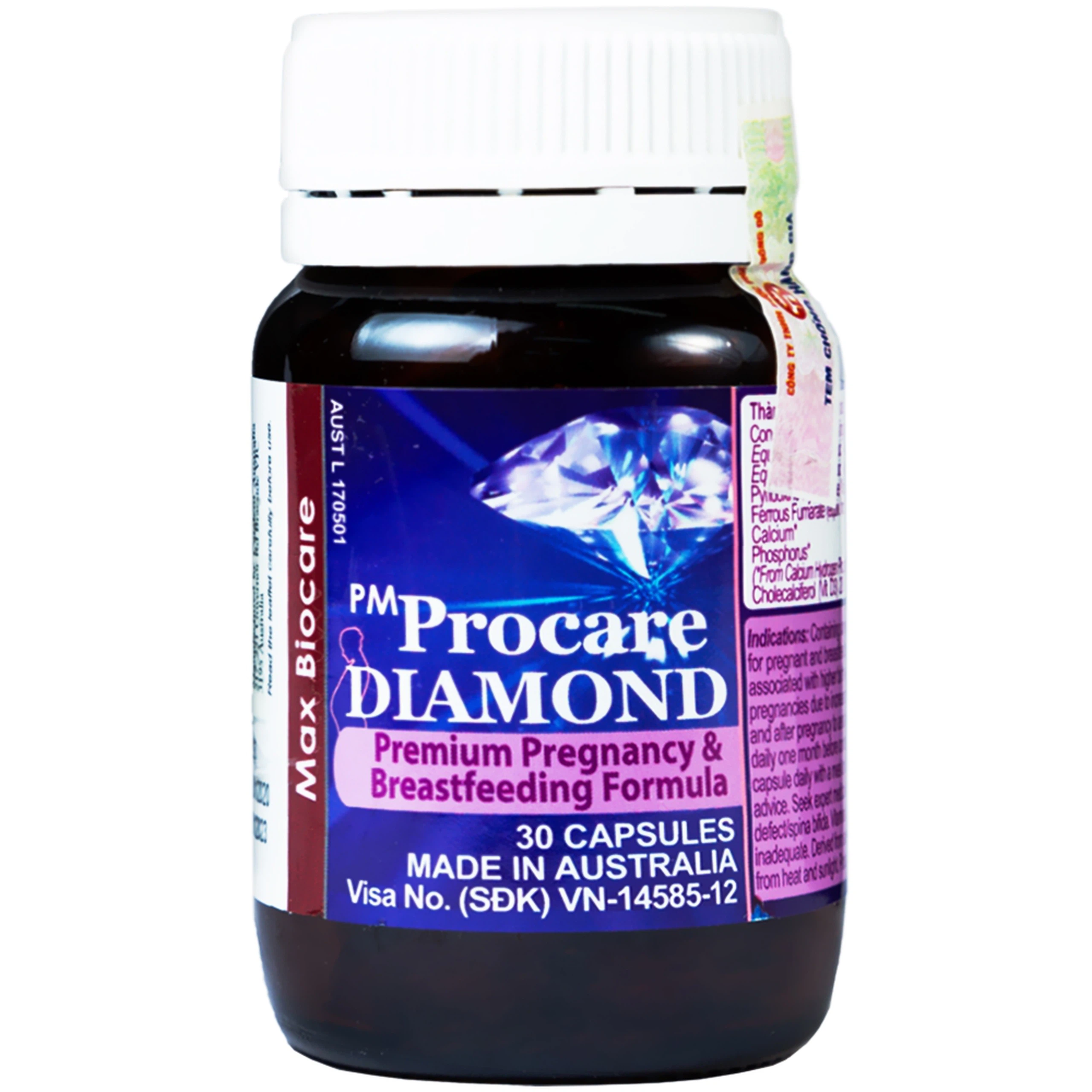 Viên uống Procare Diamond Catalent bổ sung khoáng chất cho phụ nữ có thai và cho con bú (30 viên)