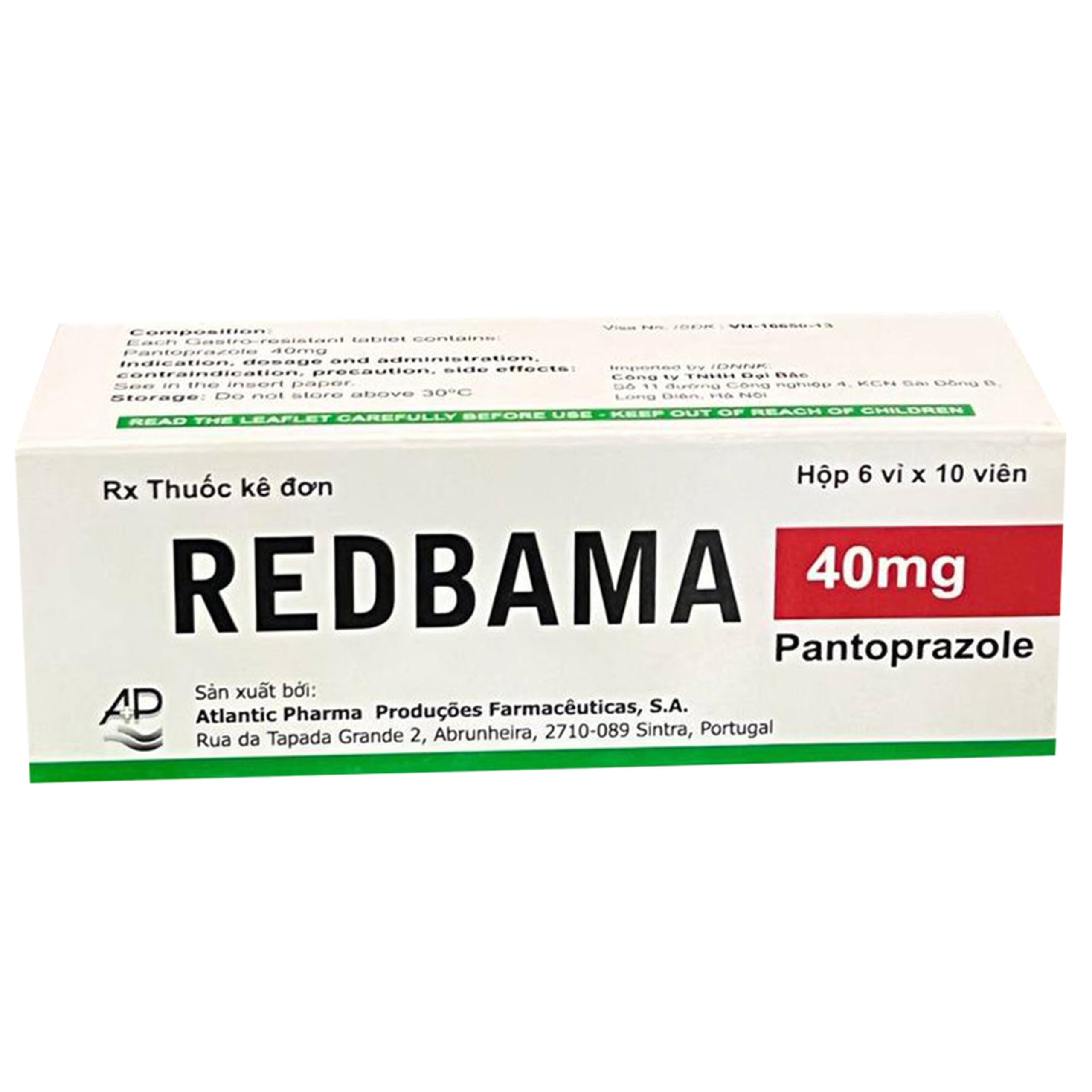 Thuốc Redbama 40mg Atlantic điều trị loét dạ dày - tá tràng (6 vỉ x 10 viên)