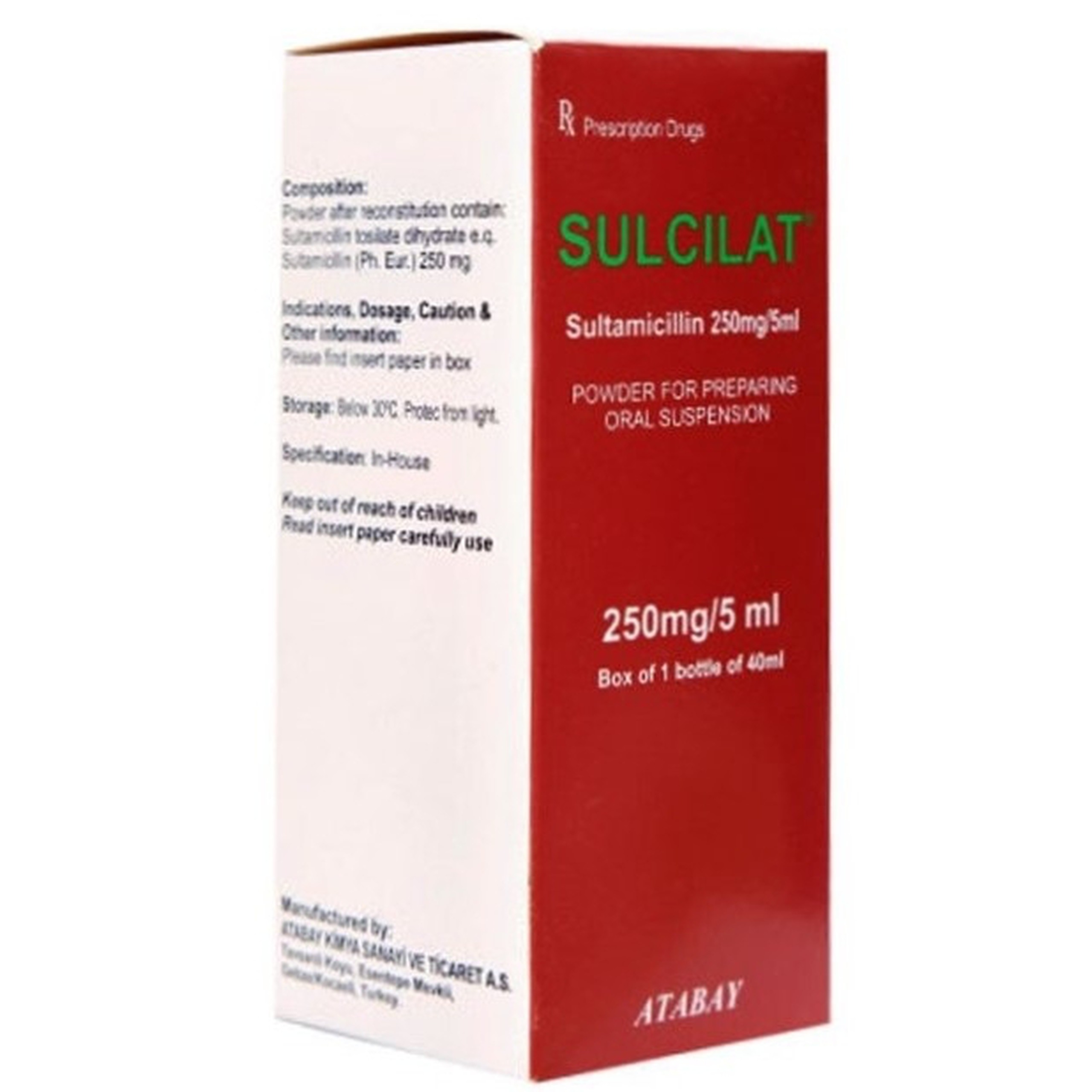 Siro Sulcilat Atabay điều trị nhiễm khuẩn hô hấp (40ml)