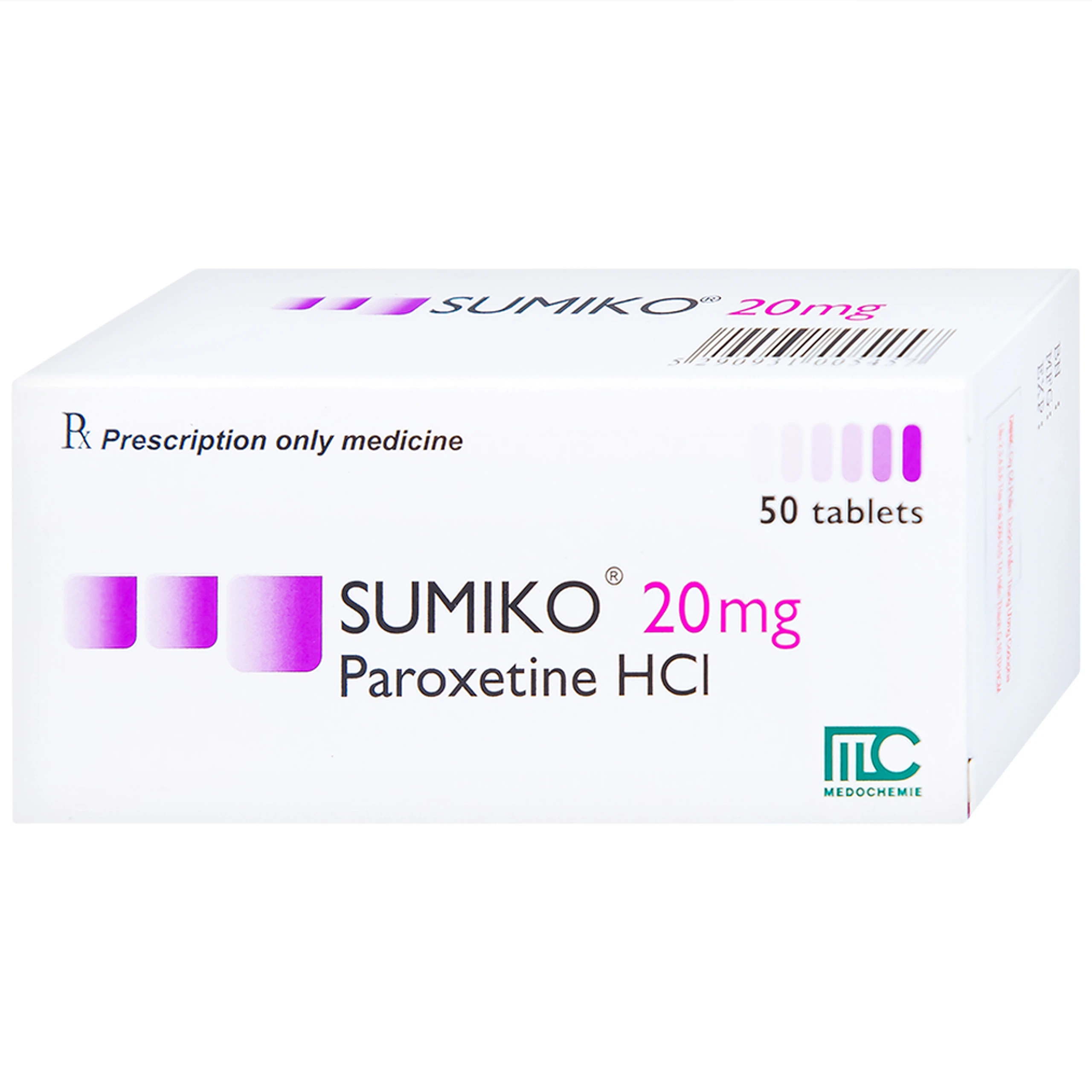 Thuốc Sumiko 20mg Medochemie điều trị bệnh trầm cảm (5 vỉ x 10 viên)