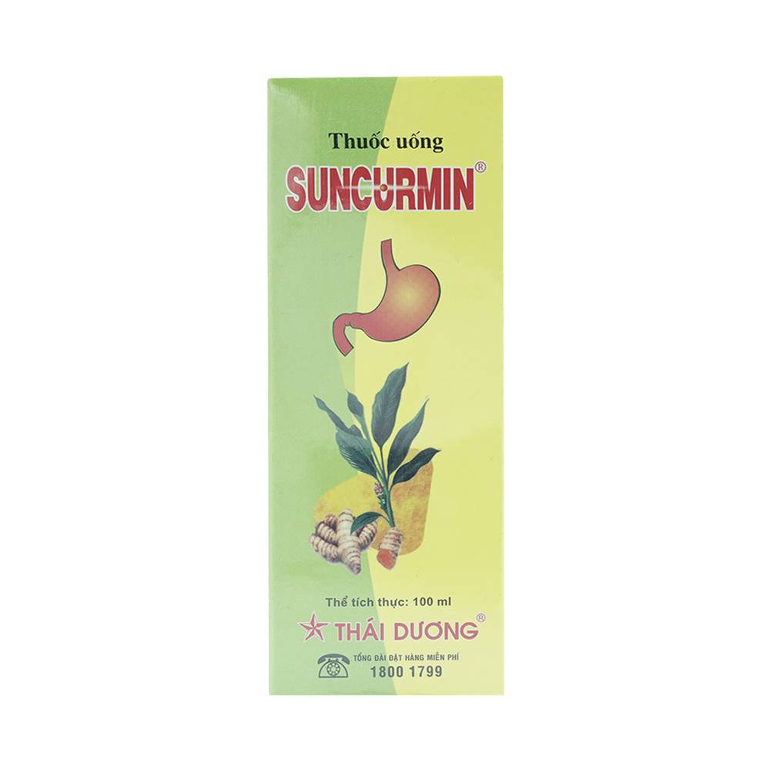 Dung dịch Suncurmin Sao Thái Dương điều trị viêm loét dạ dày, hành tá tràng (100ml)