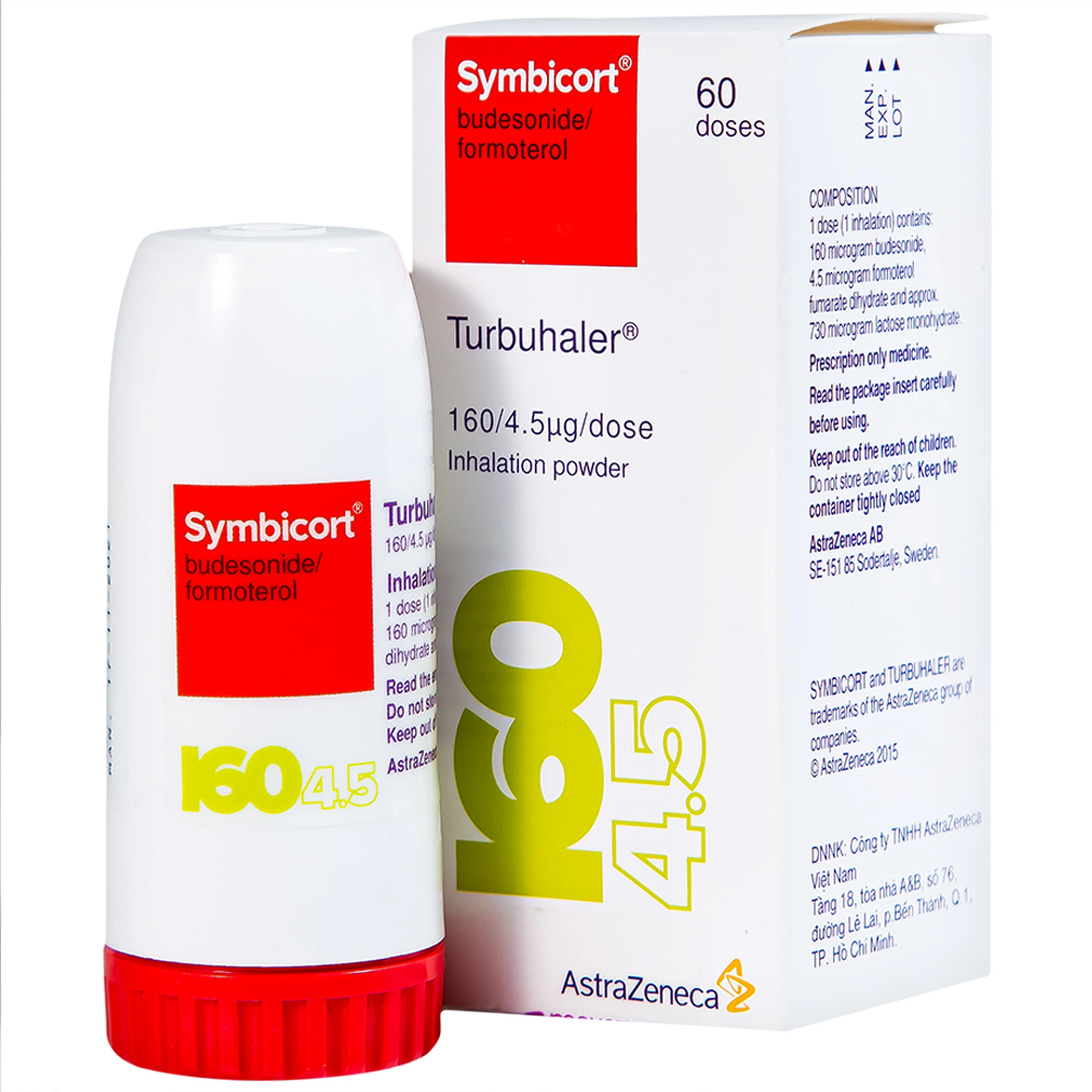 Thuốc bột để hít Symbicort AstraZeneca điều trị hen suyễn (60 liều)