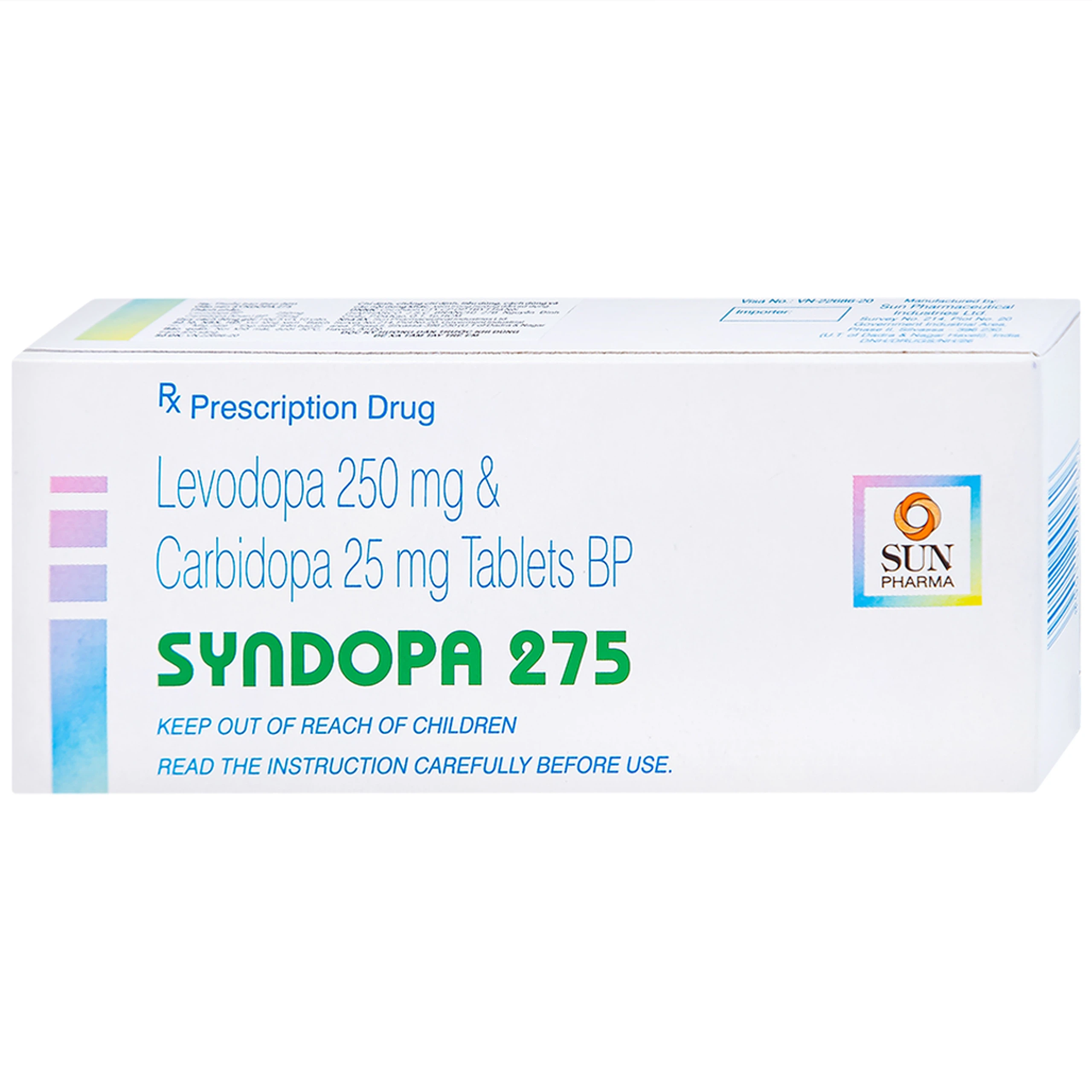 Thuốc Syndopa 275 Sun Pharma điều trị triệu chứng bệnh Parkinson (5 vỉ x 10 viên)
