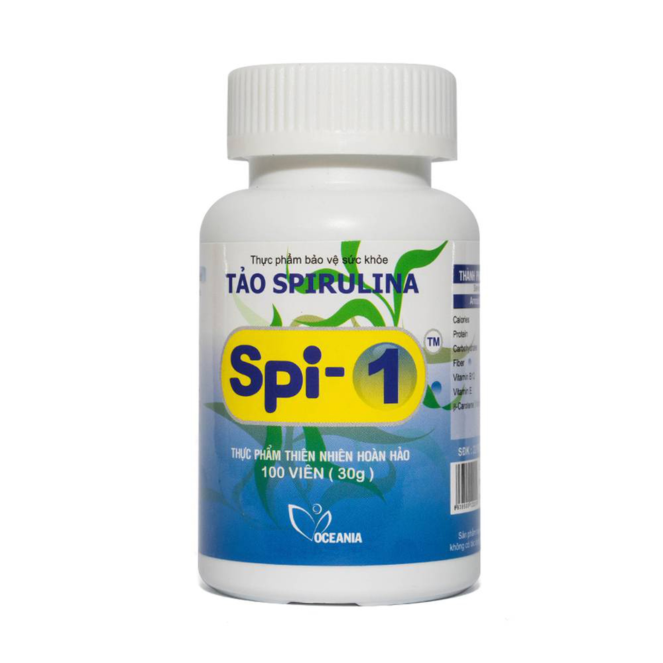 Viên uống Tảo Spirulina Spi-1 Oceania cung cấp các chất đạm (100 viên)