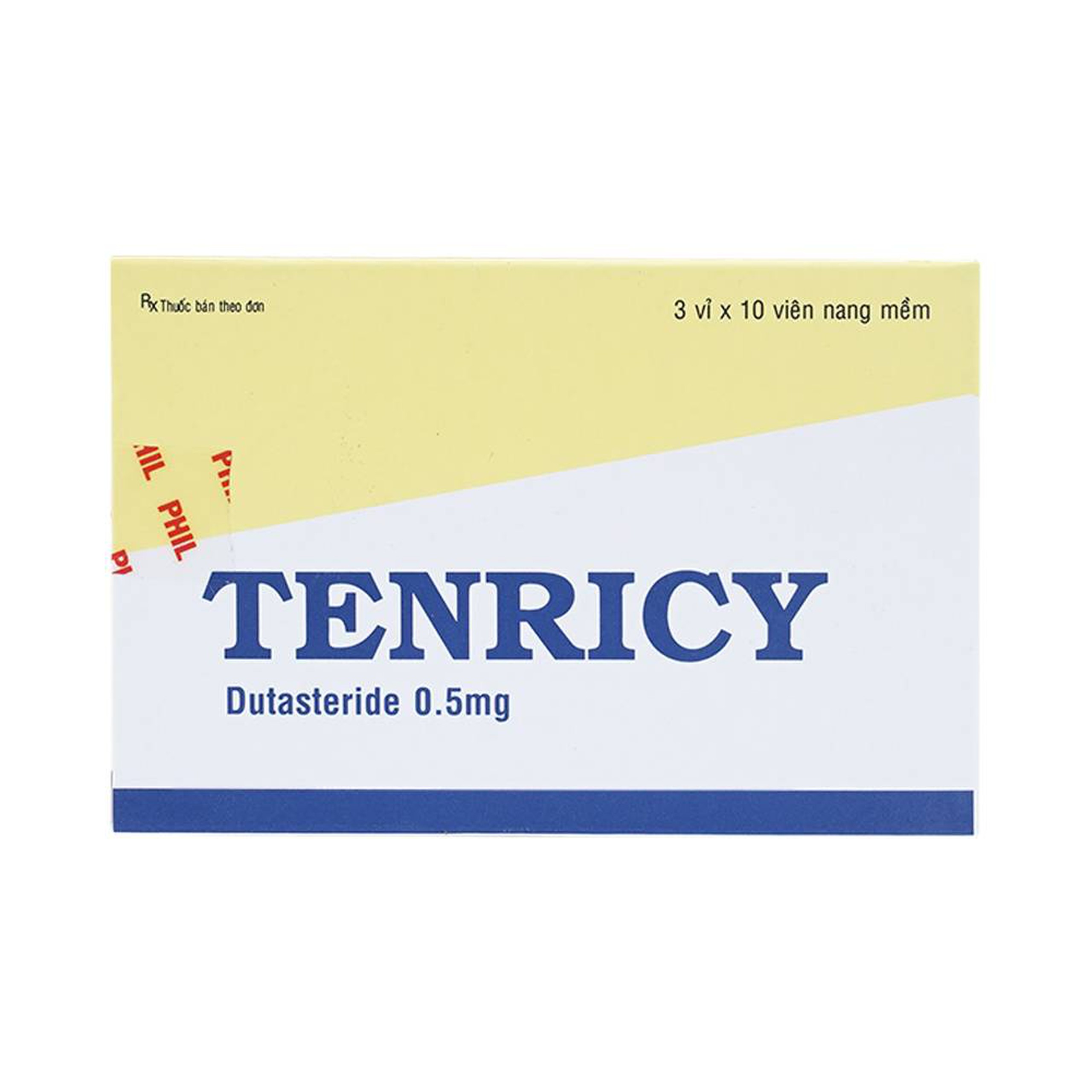 Thuốc Tenricy 0.5mg Phil điều trị triệu chứng phì đại tuyến tiền liệt lành tính (3 vỉ x 10 viên)