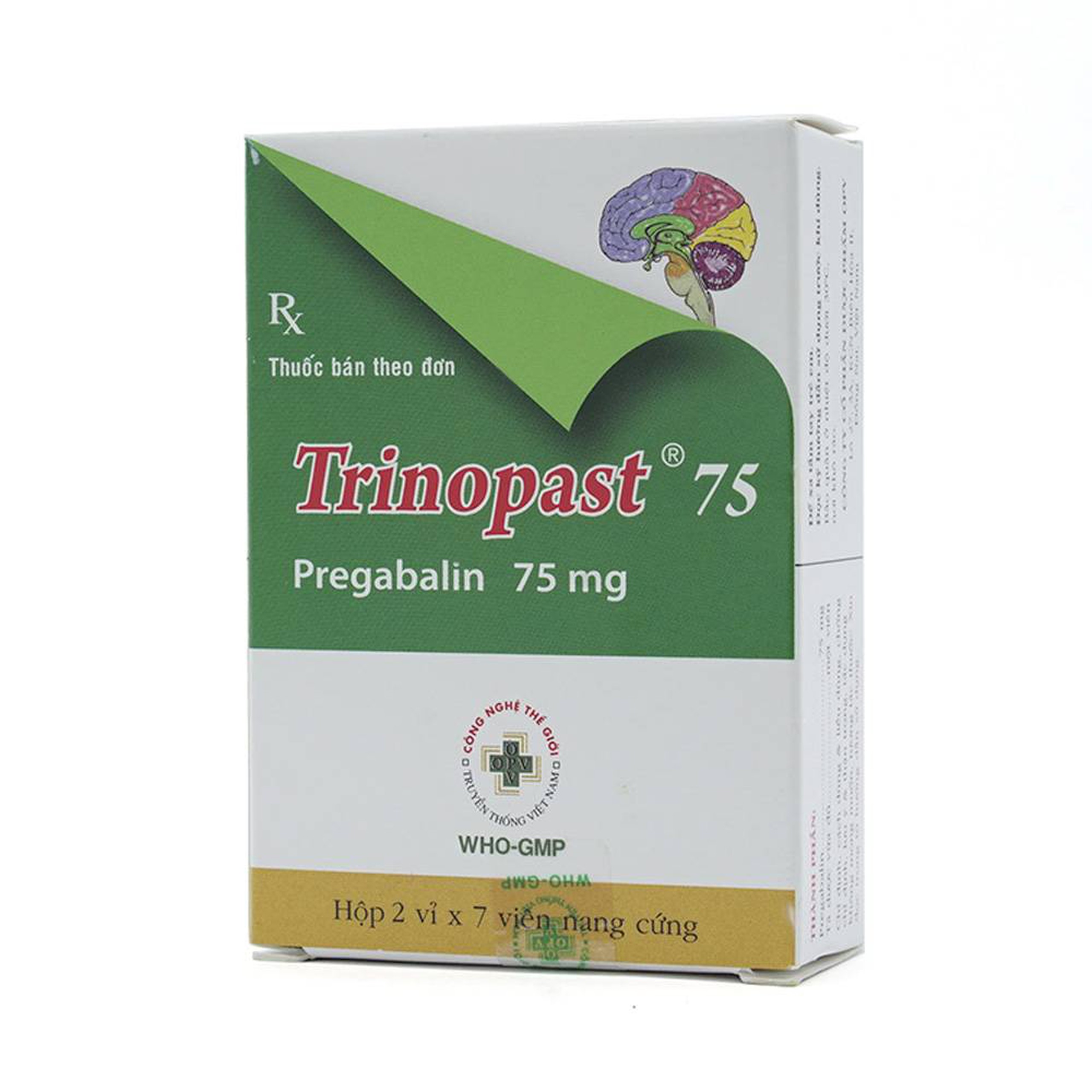 Thuốc Trinopast 75 OPV chống động kinh (2 vỉ x 7 viên)