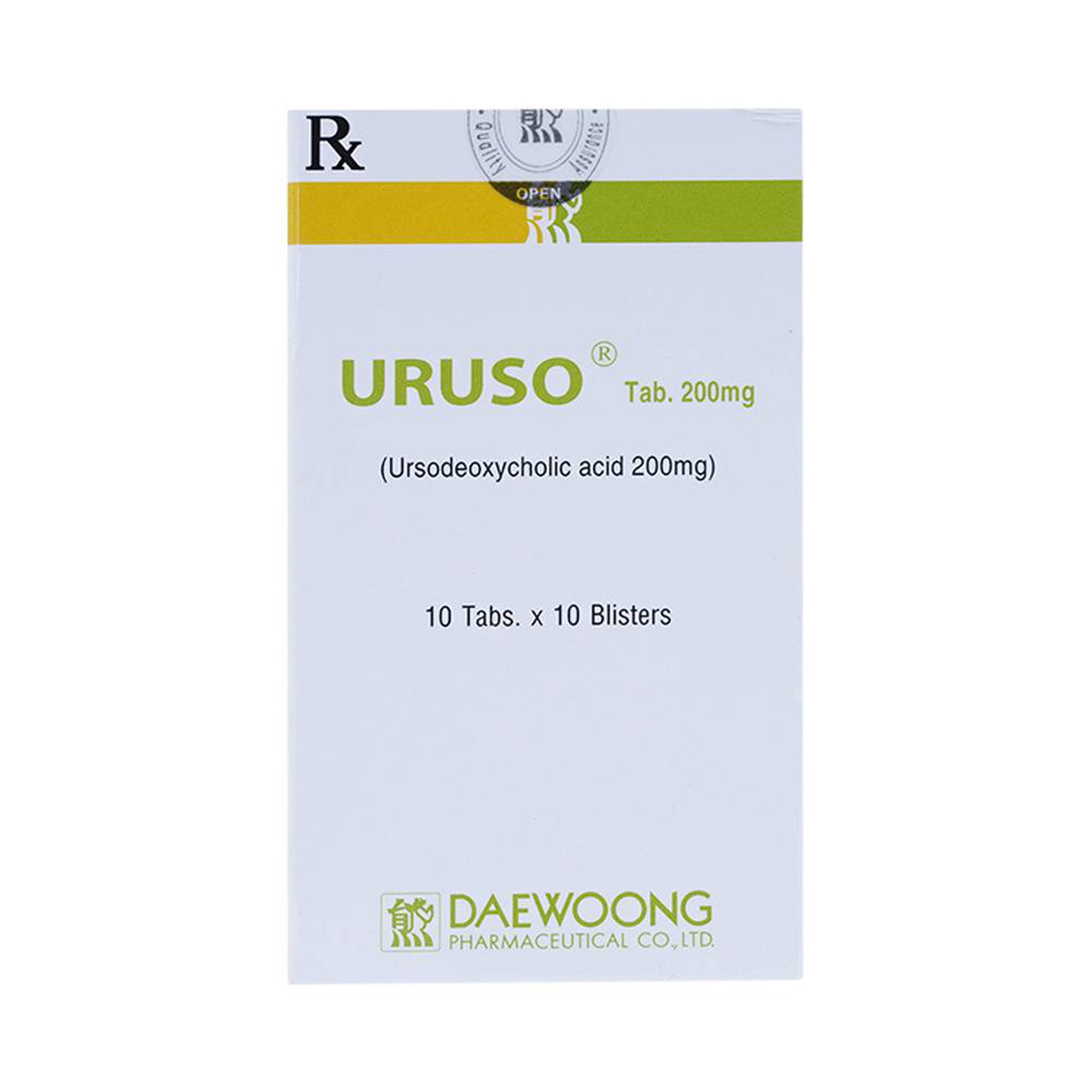 Thuốc Uruso Tab. 200mg Daewoong điều trị sỏi mật (10 vỉ x 10 viên)