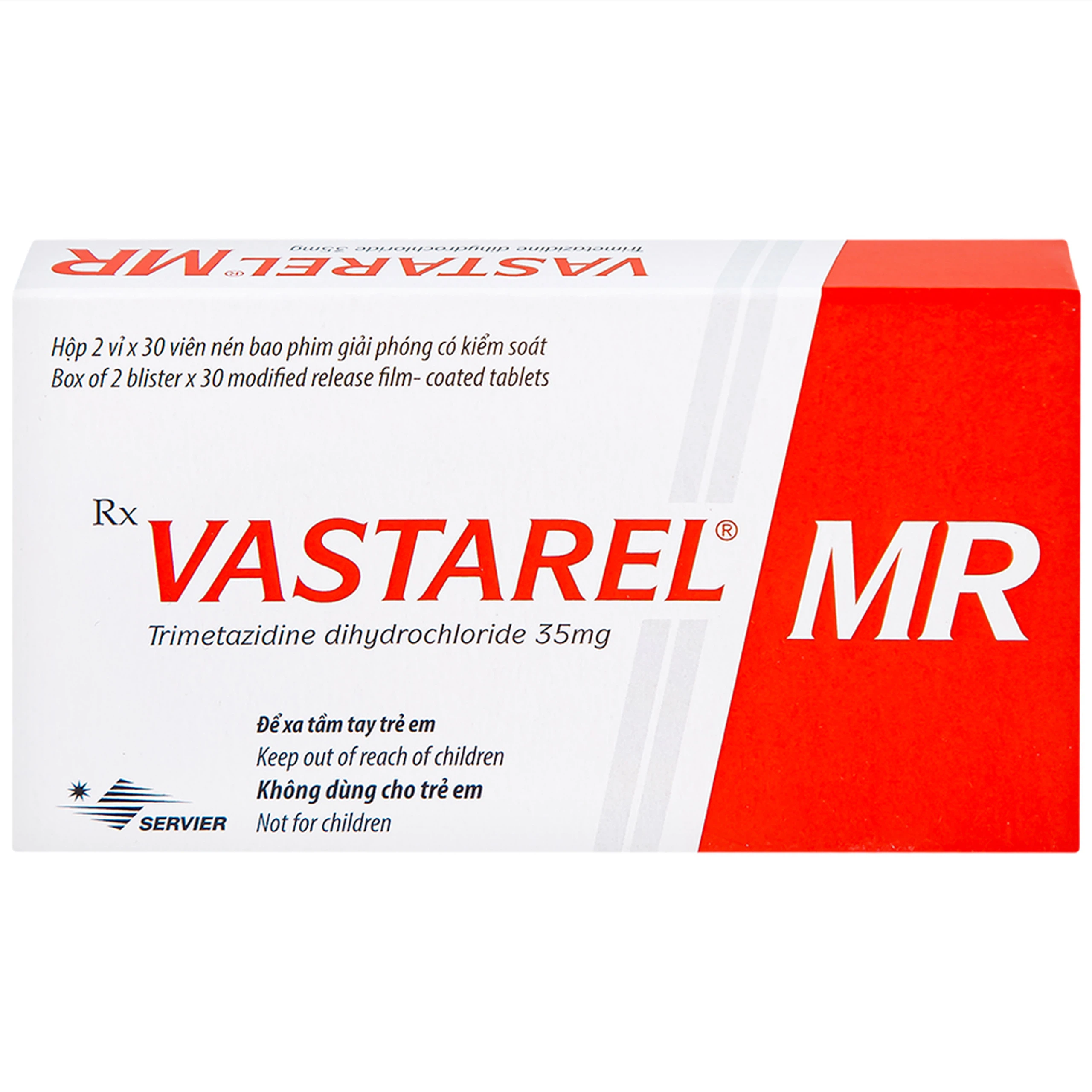 Thuốc Vastarel MR Servier điều trị đau thắt ngực (2 vỉ x 30 viên)
