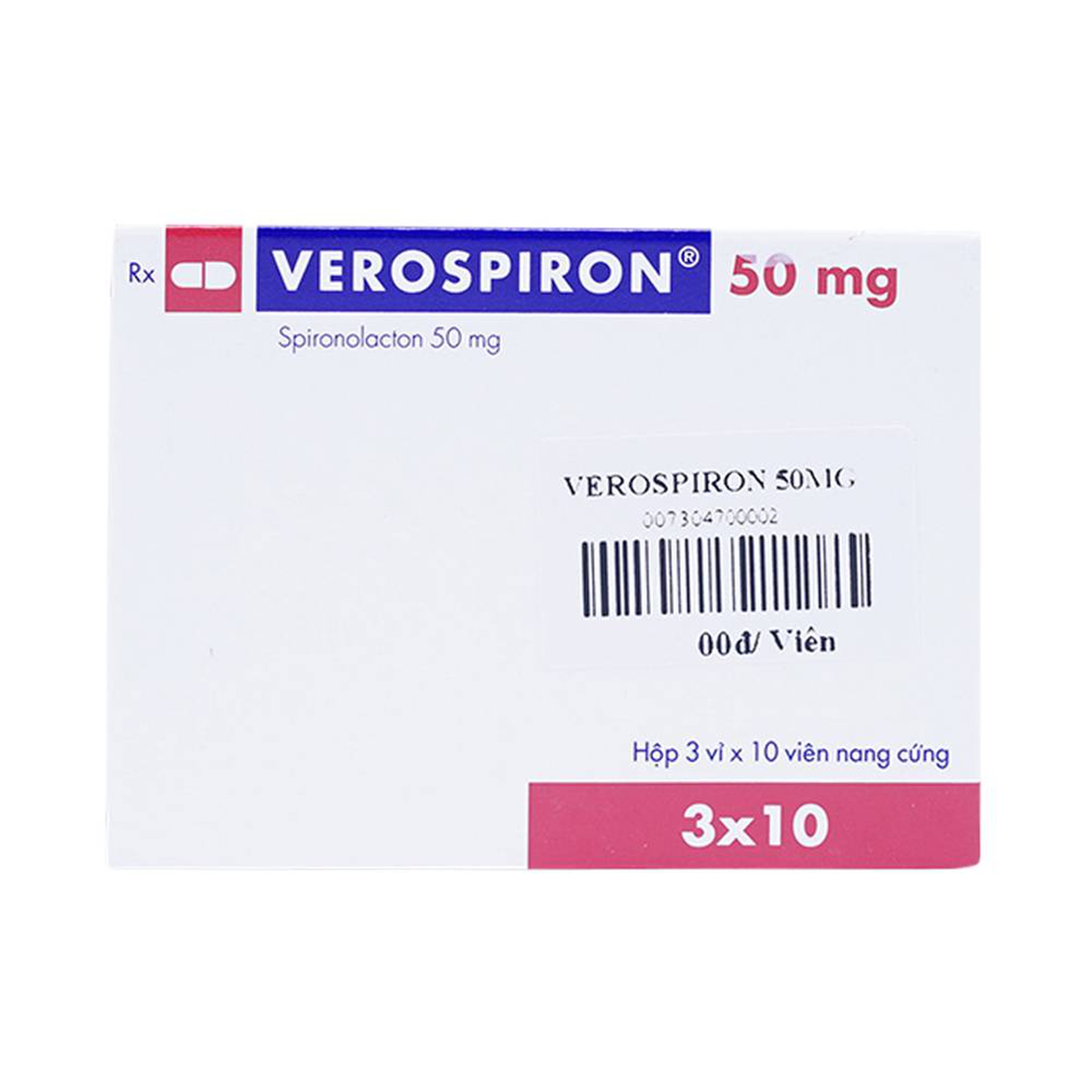 Thuốc Verospiron 50mg Gedeon điều trị tăng huyết áp (3 vỉ x 10 viên)