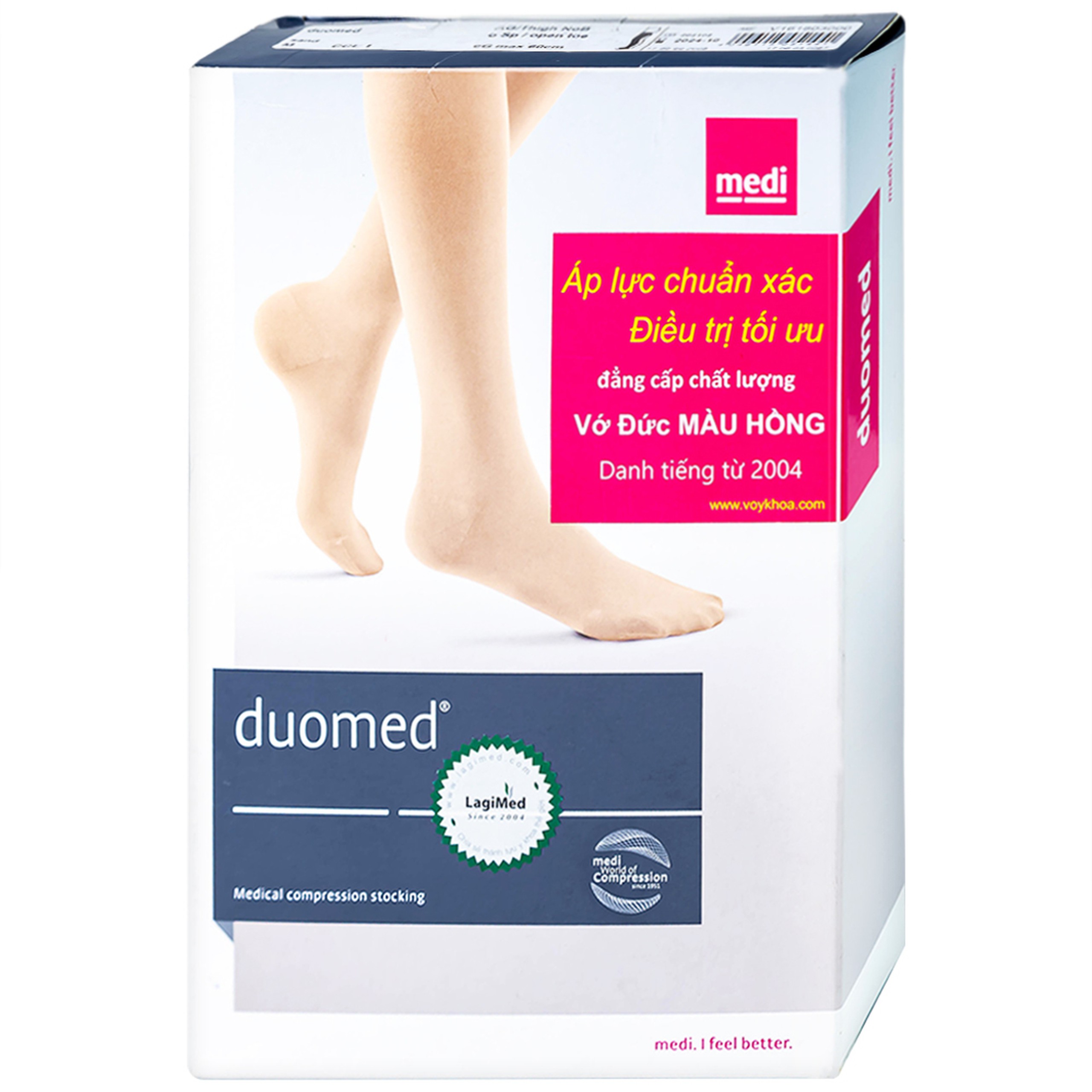 Vớ đùi y khoa Medi Duomed size M hỗ trợ điều trị giãn tĩnh mạch, phù chân, đau nhức chân (1 đôi)