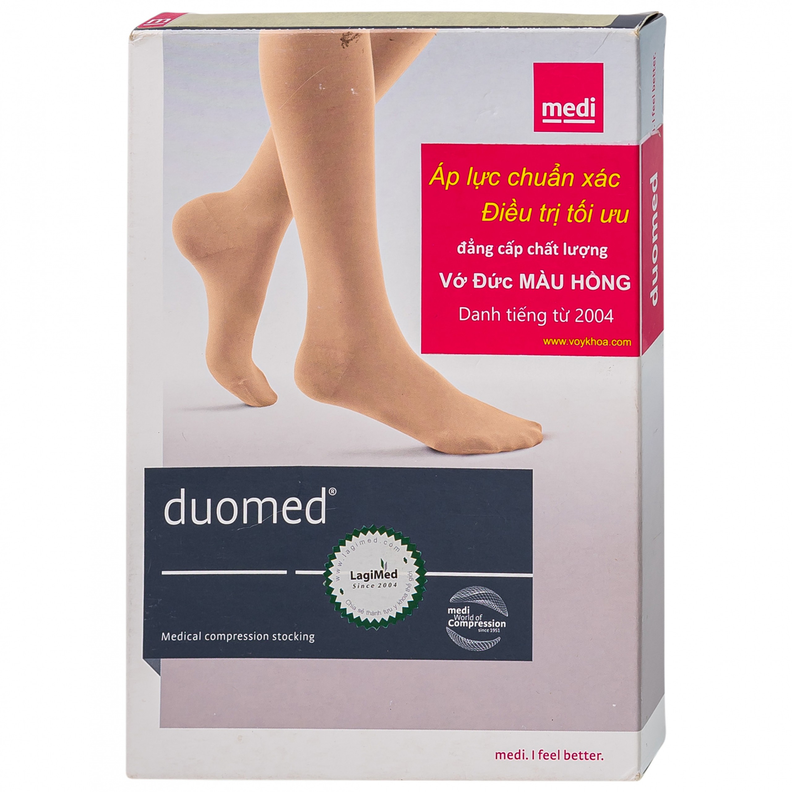 Vớ gối y khoa Duomed size L hỗ trợ điều trị suy tĩnh mạch, phù chân, đau nhức chân