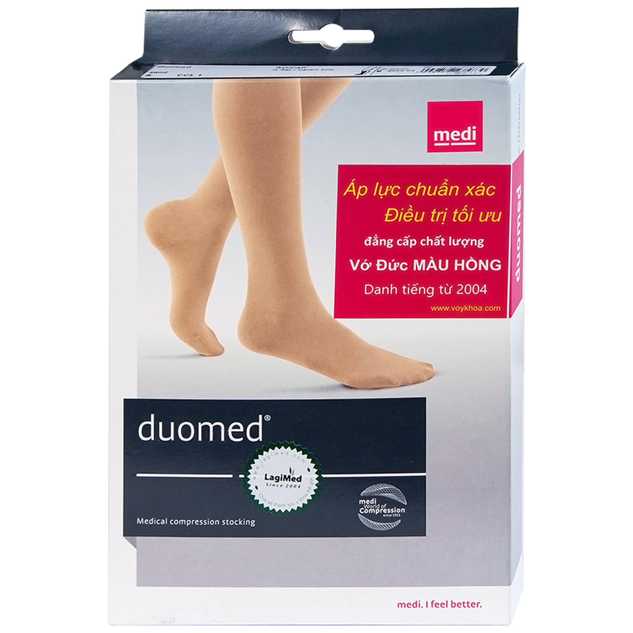 Vớ gối y khoa Duomed size S hỗ trợ điều trị suy tĩnh mạch, phù chân, đau nhức chân