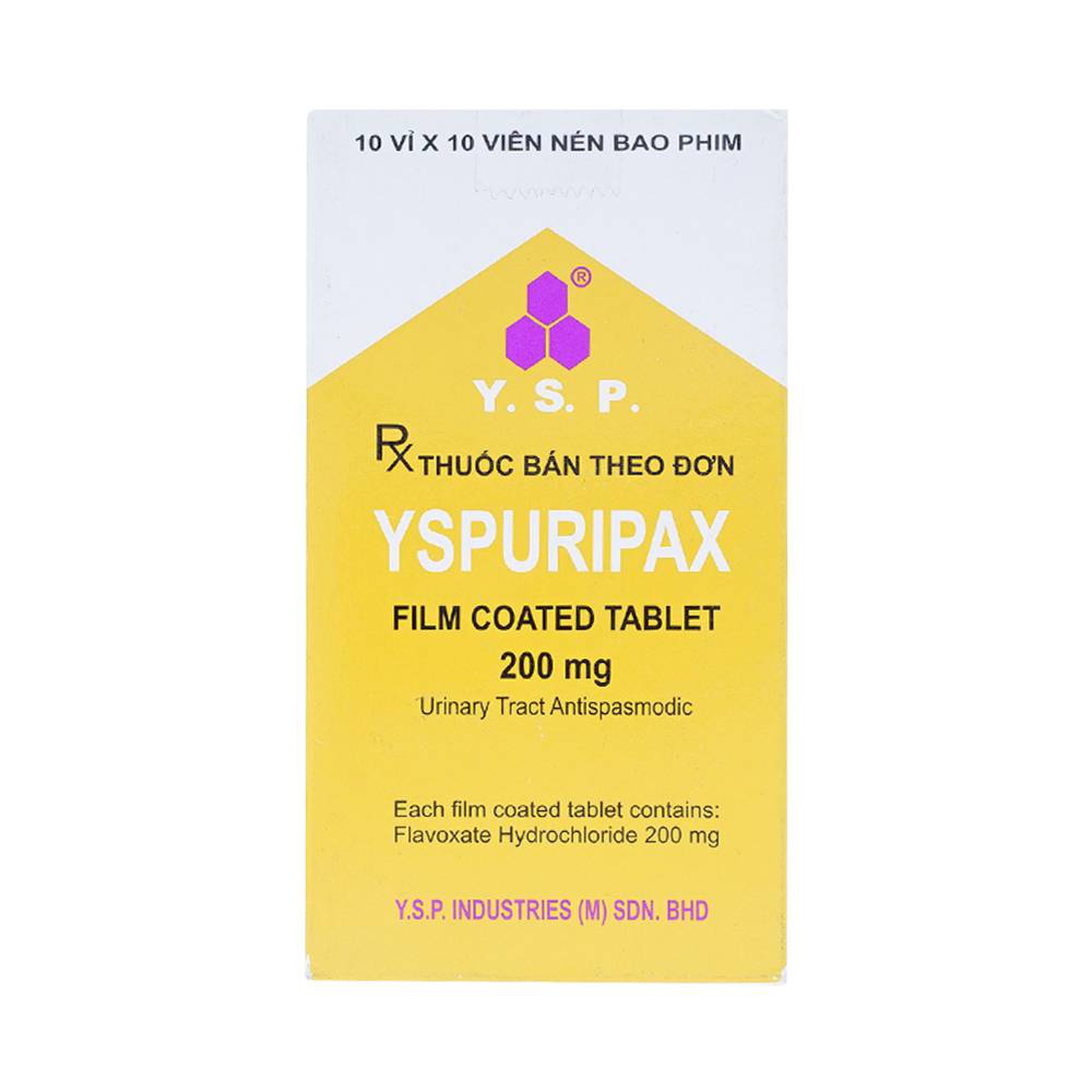 Viên nén YSPuripax giảm chứng tiểu khó, đau trên khớp mu bàng quang (10 vỉ x 10 viên) 