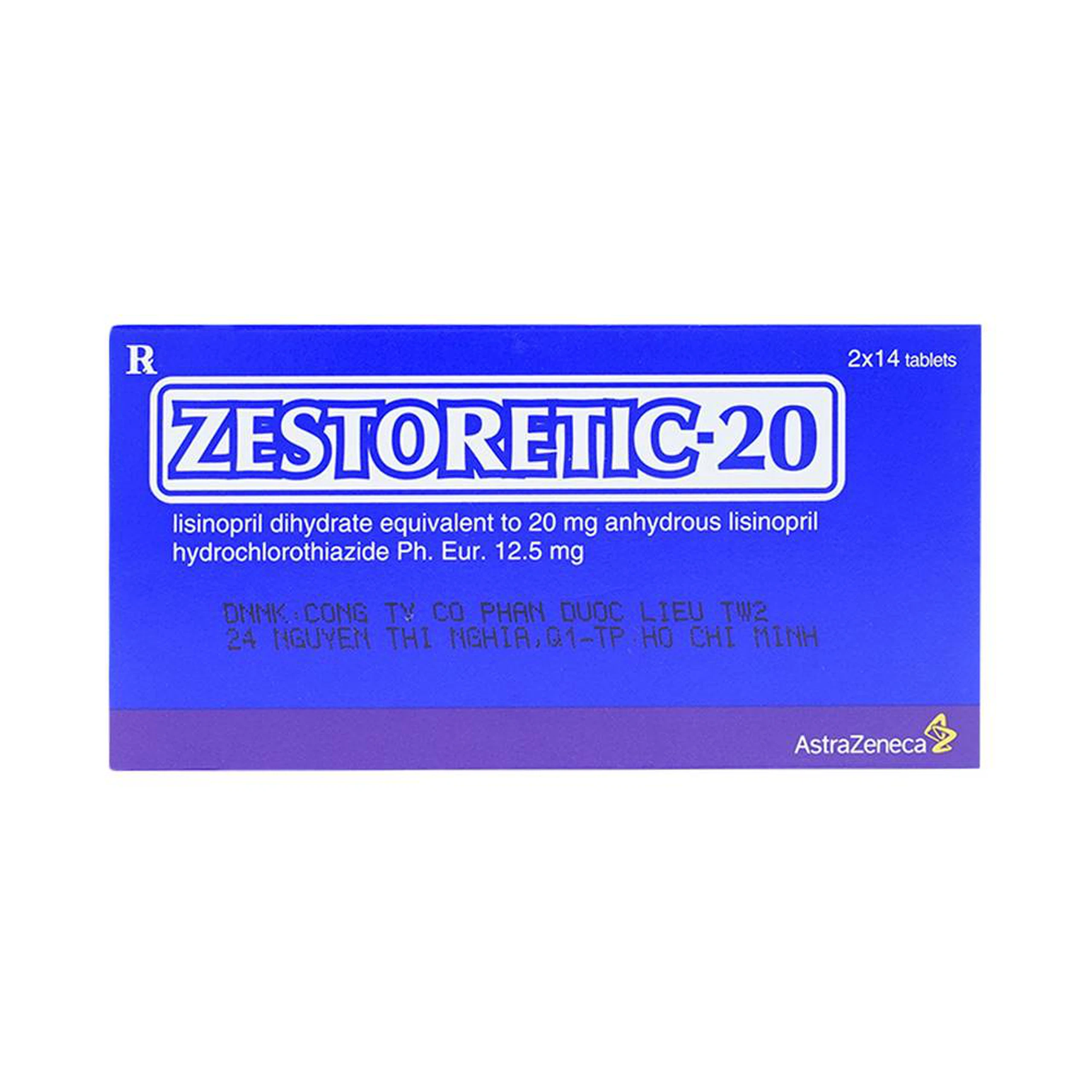 Thuốc Zestoretic-20 AstraZeneca điều trị tăng huyết áp nguyên phát (2 vỉ x 14 viên)