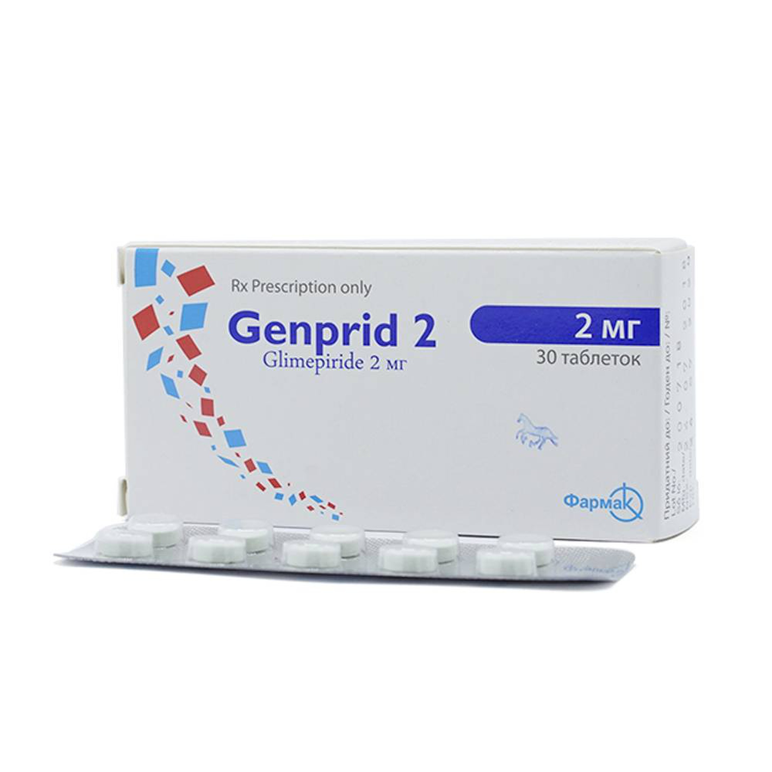 Thuốc Genprid 2 FARKMAK điều trị đái tháo đường típ 2 (3 vỉ x 10 viên)