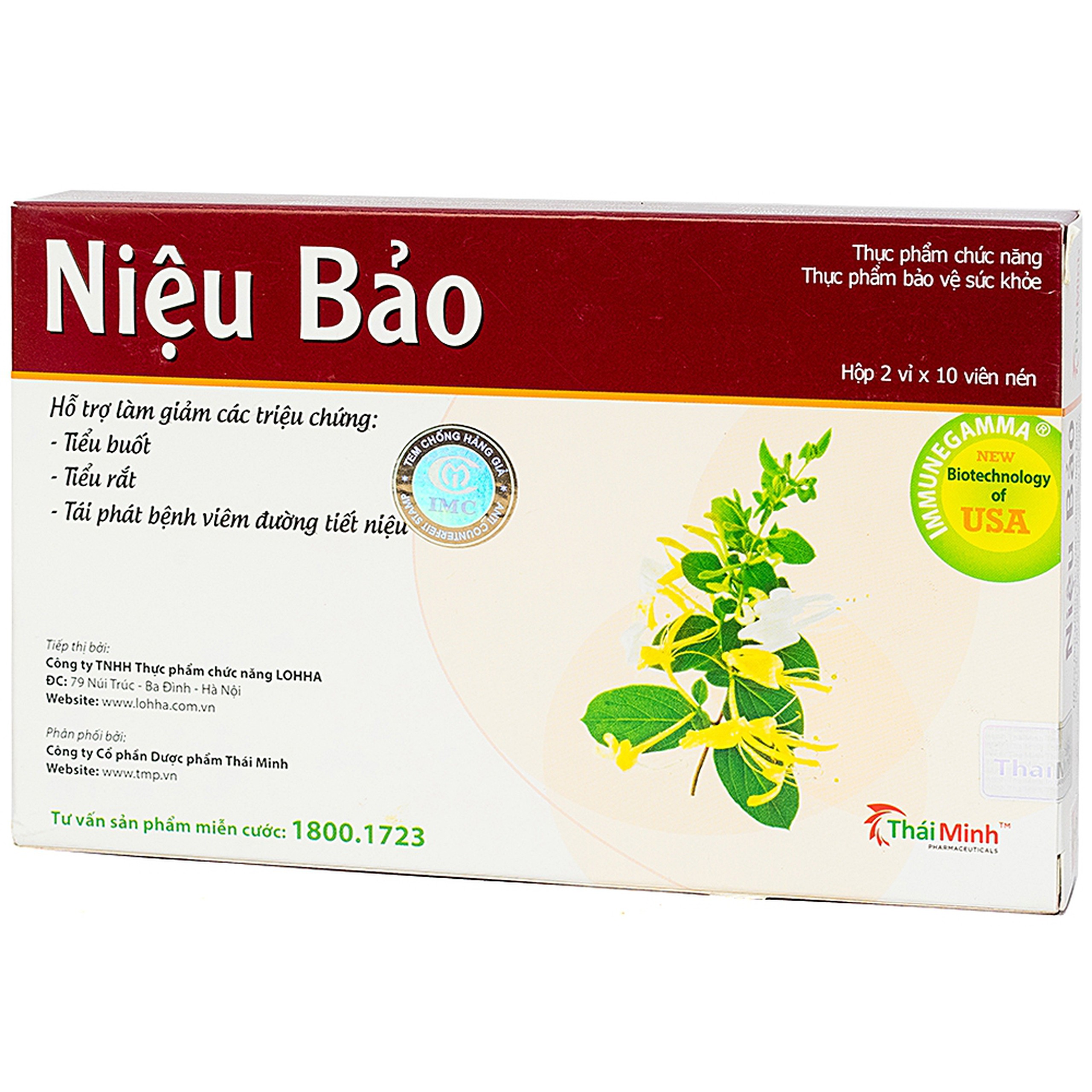 Viên uống Niệu Bảo Lohha tăng cường giải độc, lợi tiểu (2 vỉ x 10 viên)