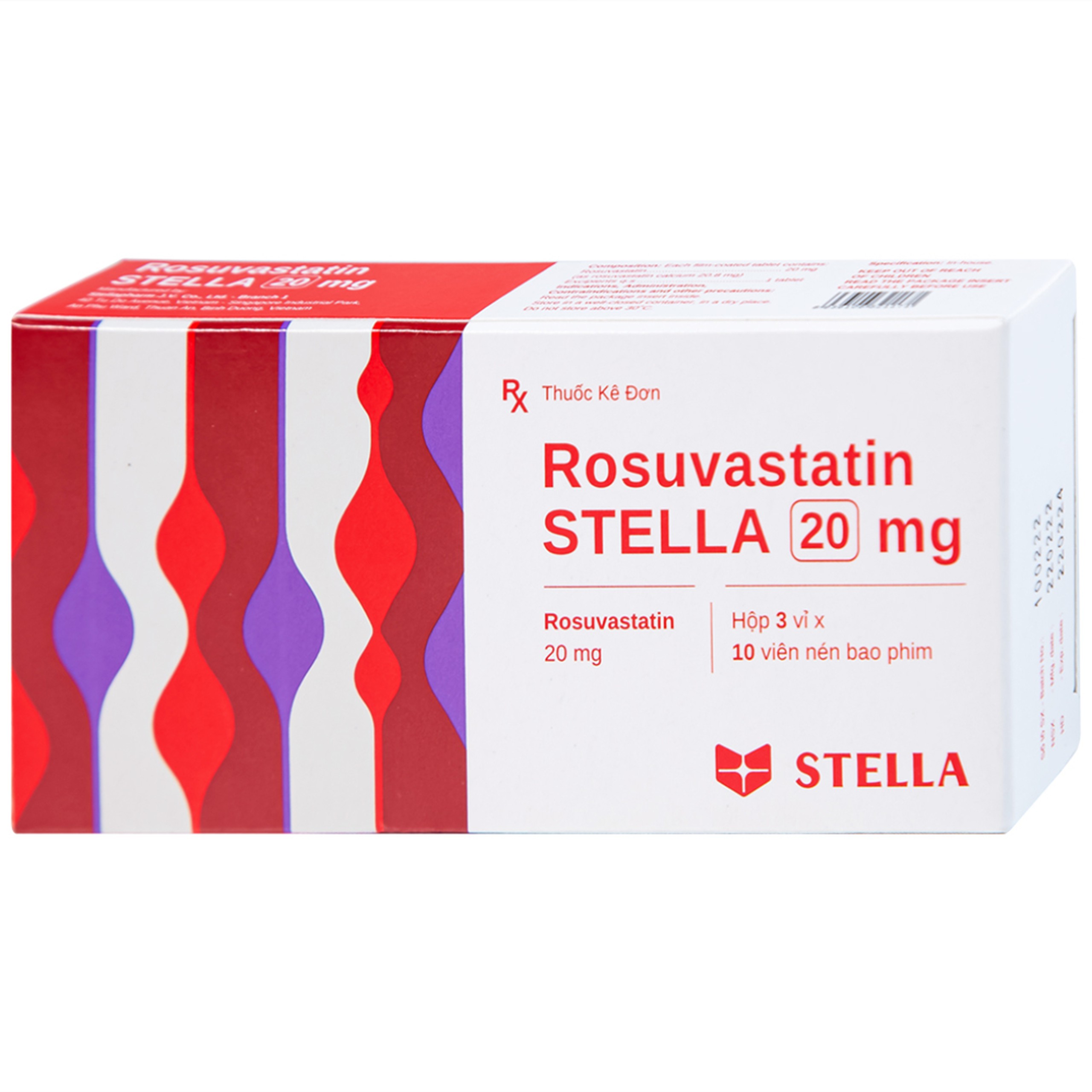 Thuốc Rosuvastatin Stella 20mg điều trị tăng cholesterol máu (3 vỉ x 10 viên)