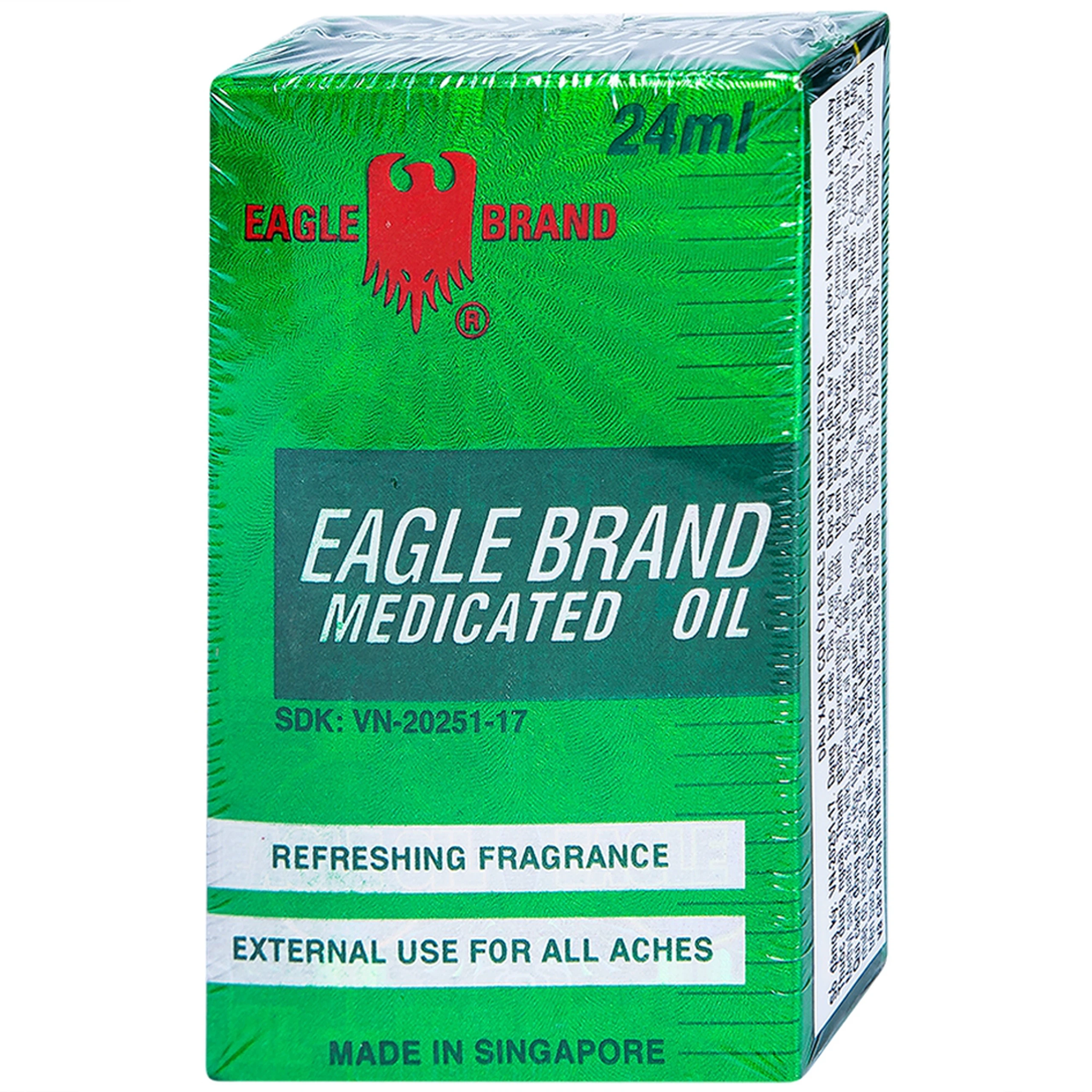 Dầu gió xanh Con Ó Eagle Brand Medicated Oil giảm nhức đầu, cảm cúm, đau lưng, viêm khớp (12 chai x 24ml)
