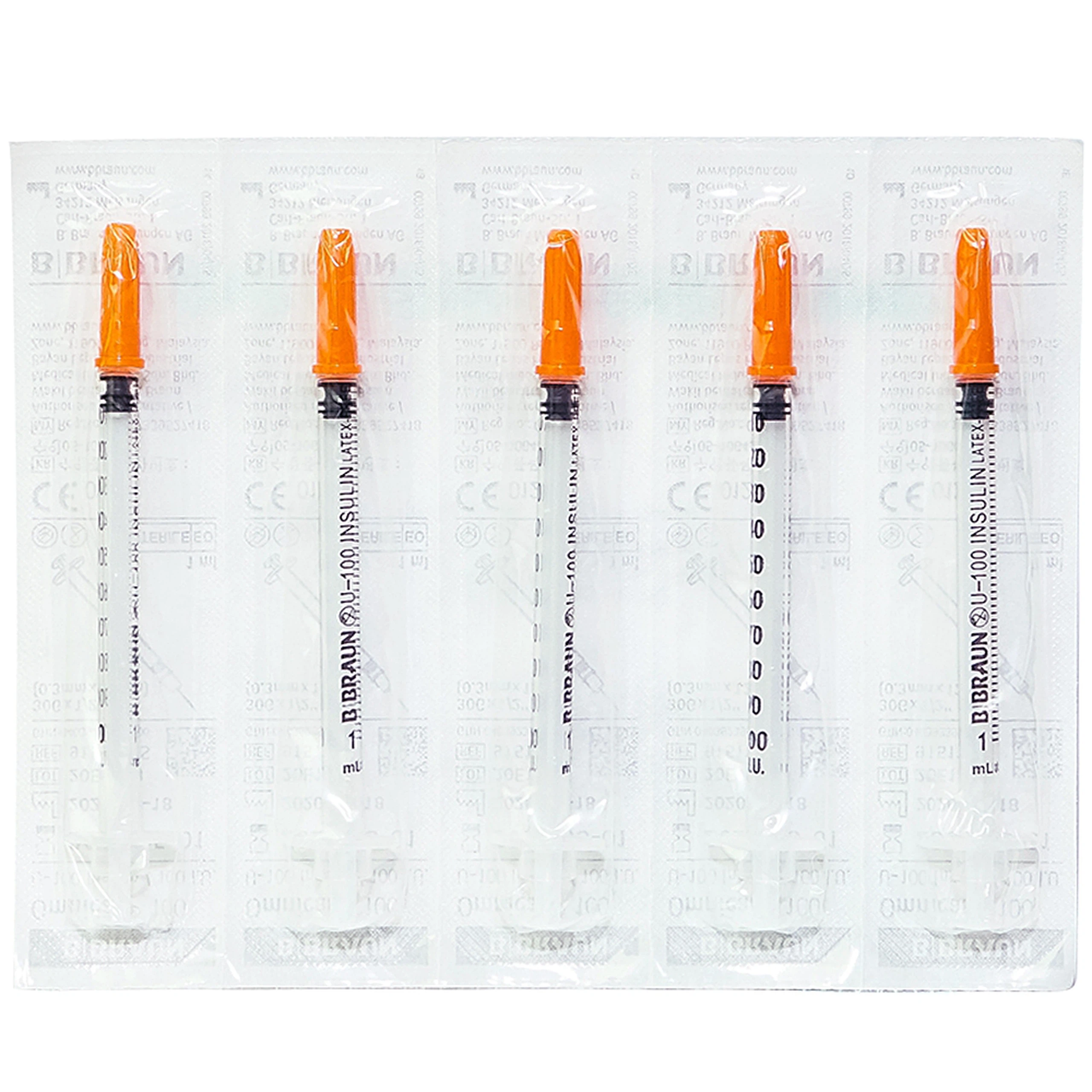 Kim tiêm tiểu đường B.Braun Omnican 1ml/100 I.U màu cam dùng cho người tiểu đường (100 cái)