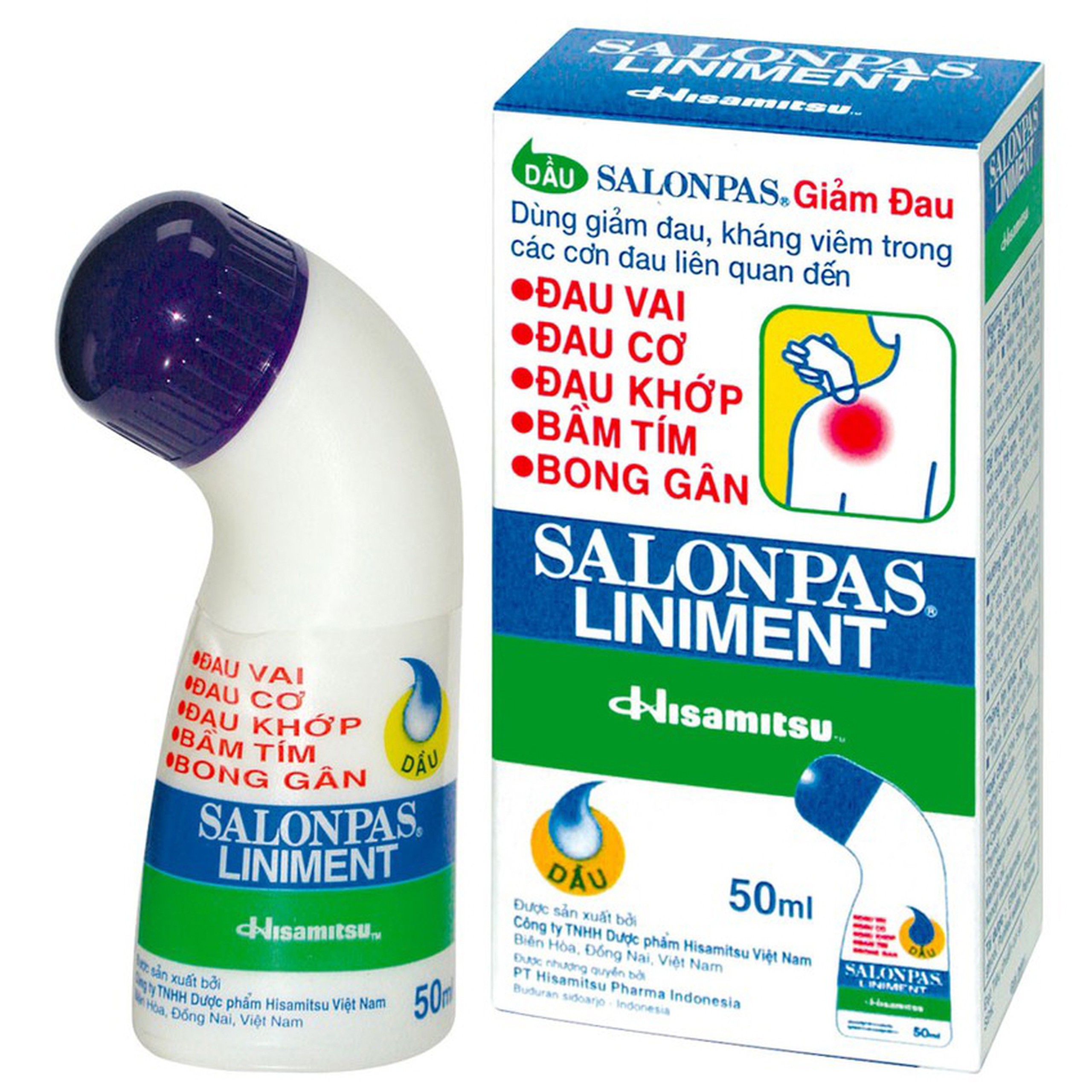 Dầu Salonpas Liniment giảm đau, kháng viêm các cơn đau vai, đau cơ (50ml)