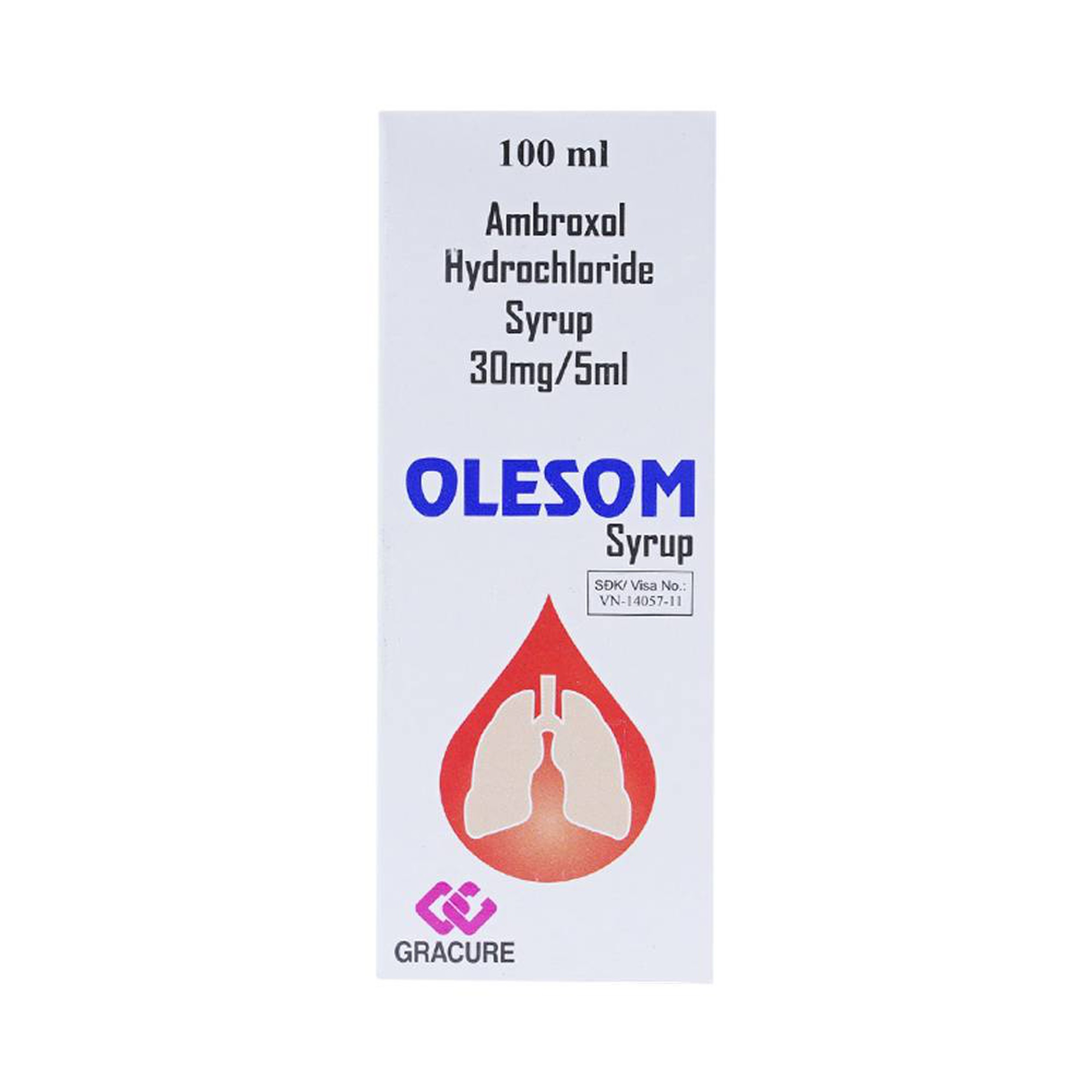 Siro Olesom Gracure điều trị bệnh hô hấp cấp và mãn tính, viêm phế quản (100ml) 