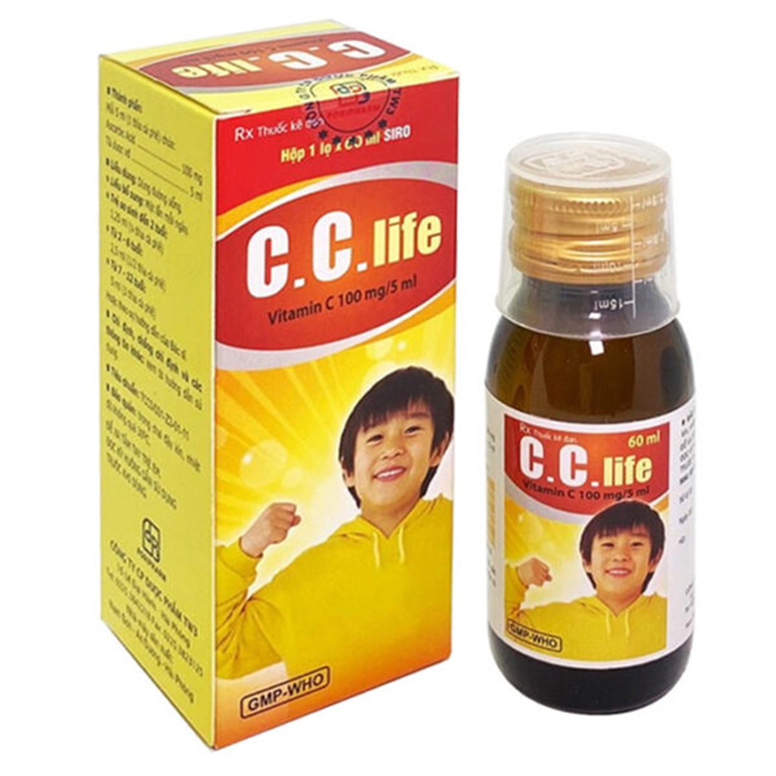 Siro C.C Life 100mg/5ml Foripharm điều trị thiếu vitamin C (60ml)