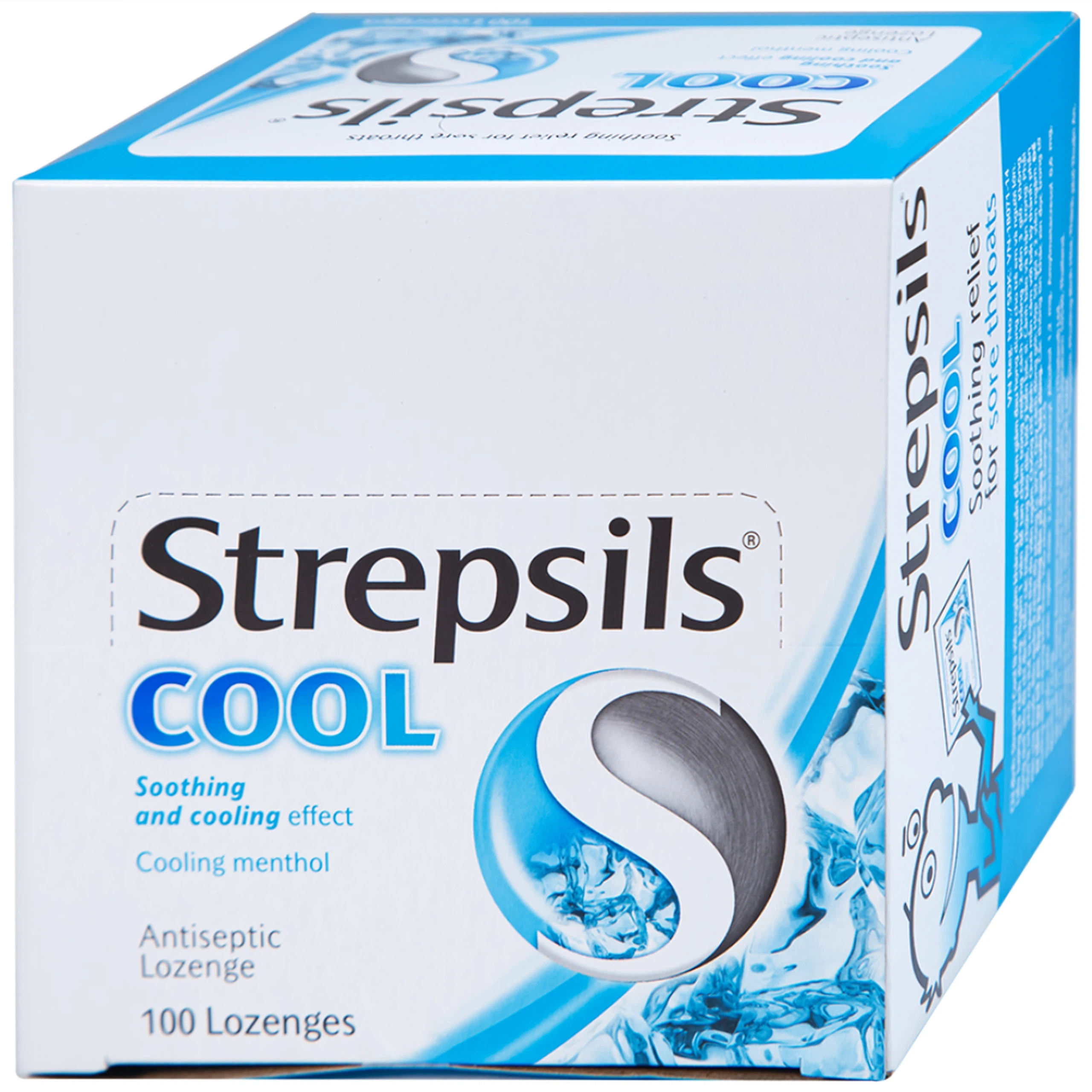 Viên ngậm Strepsils Cool Reckitt Benckiser giảm đau họng (50 gói x 2 viên)