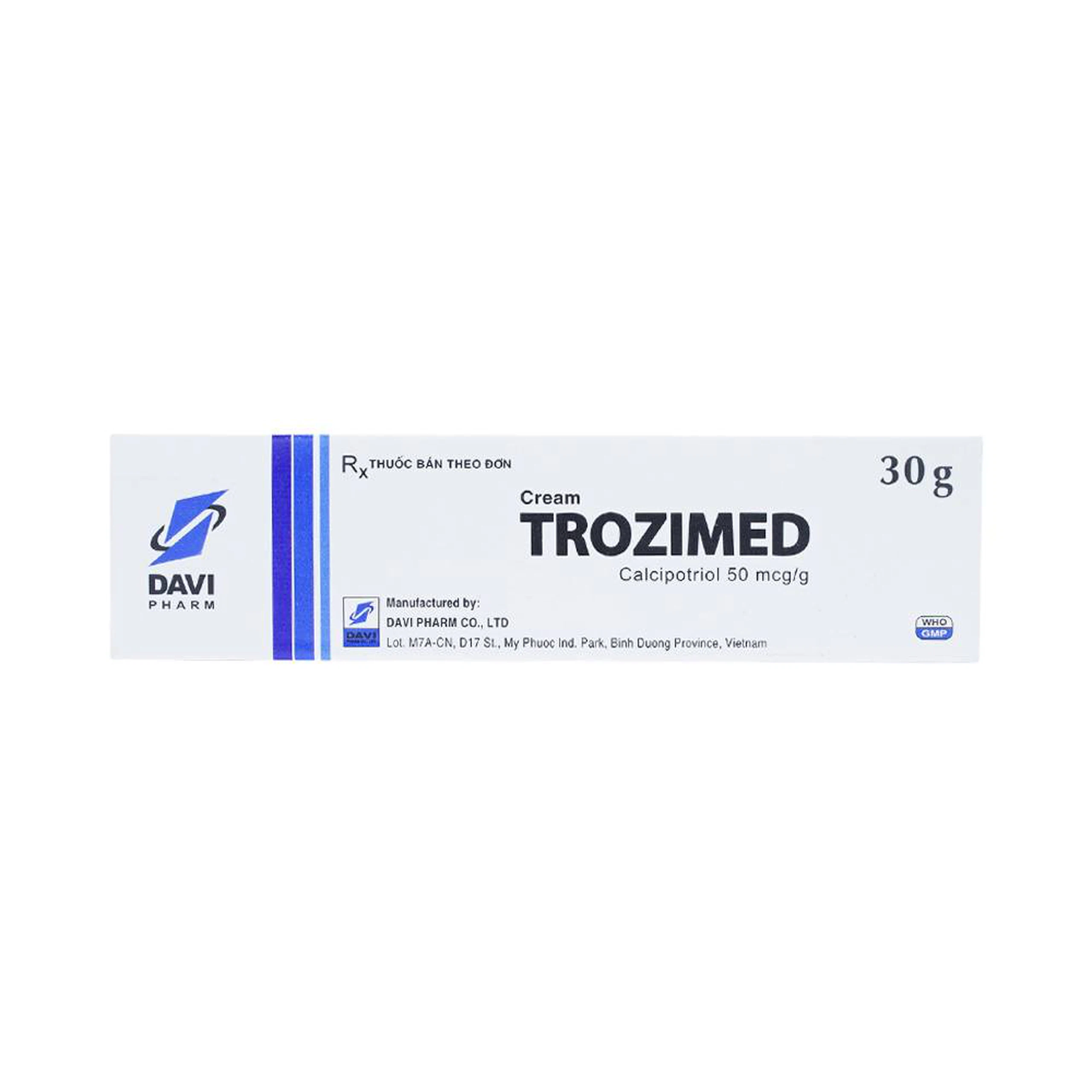 Kem bôi Cream Trozimed Davipharm điều trị vẩy nến mảng nhẹ và vừa (30g)