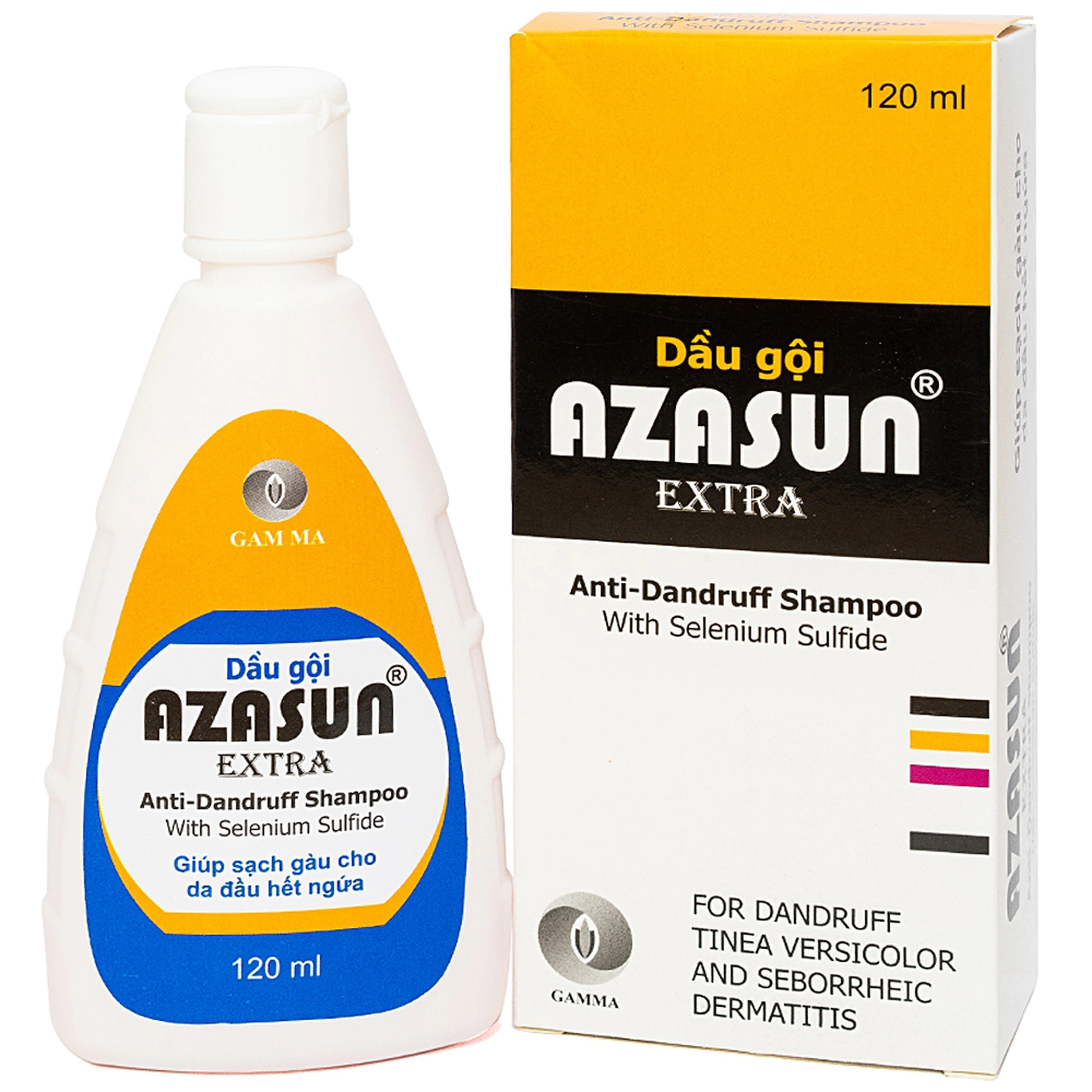 Dầu gội Azasun Extra Gamma sạch gàu cho da đầu hết ngứa (120ml)