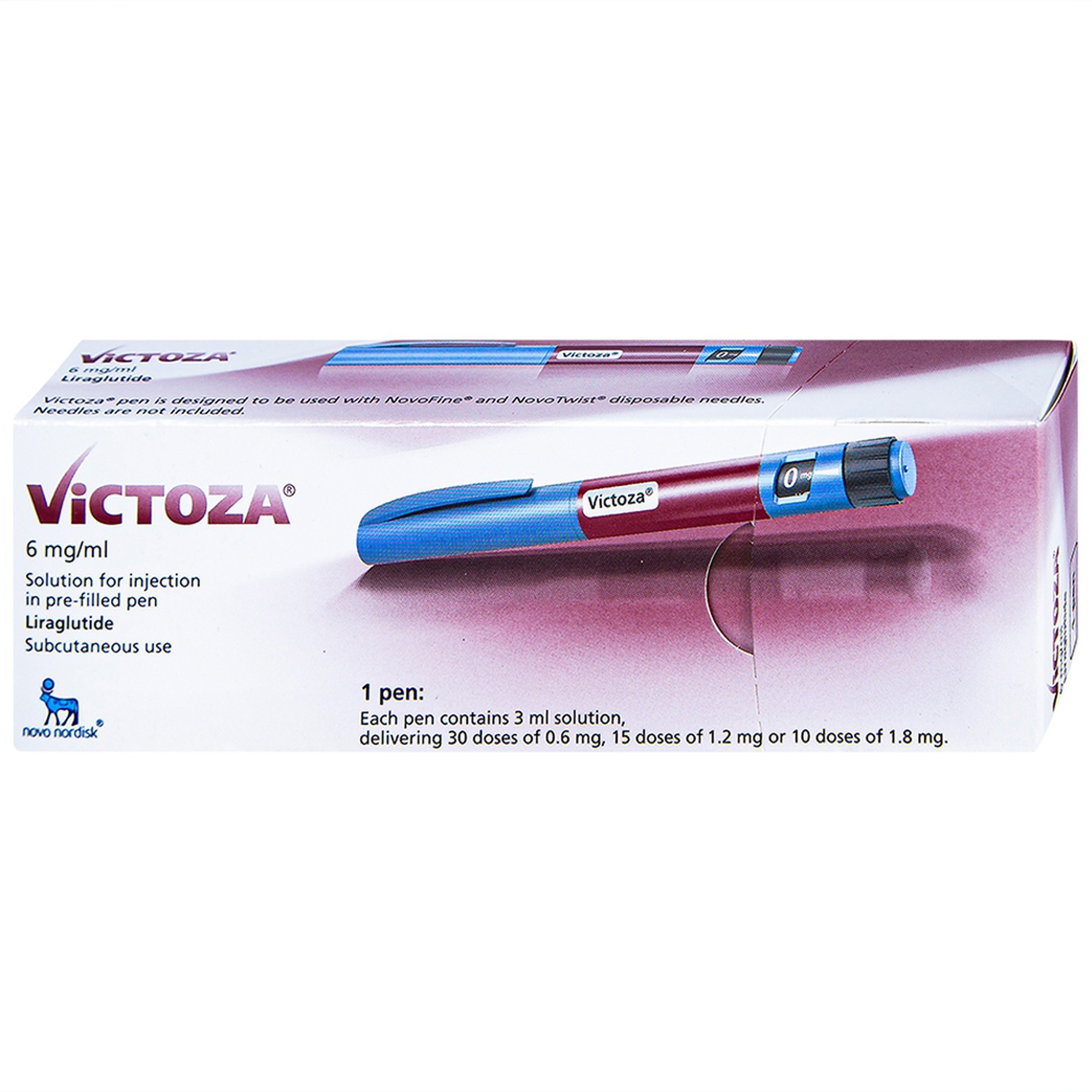 Bút tiêm Victoza 6mg/ml Novo Nordisk điều trị bệnh tiểu đường tuýp 2 (1 bút)