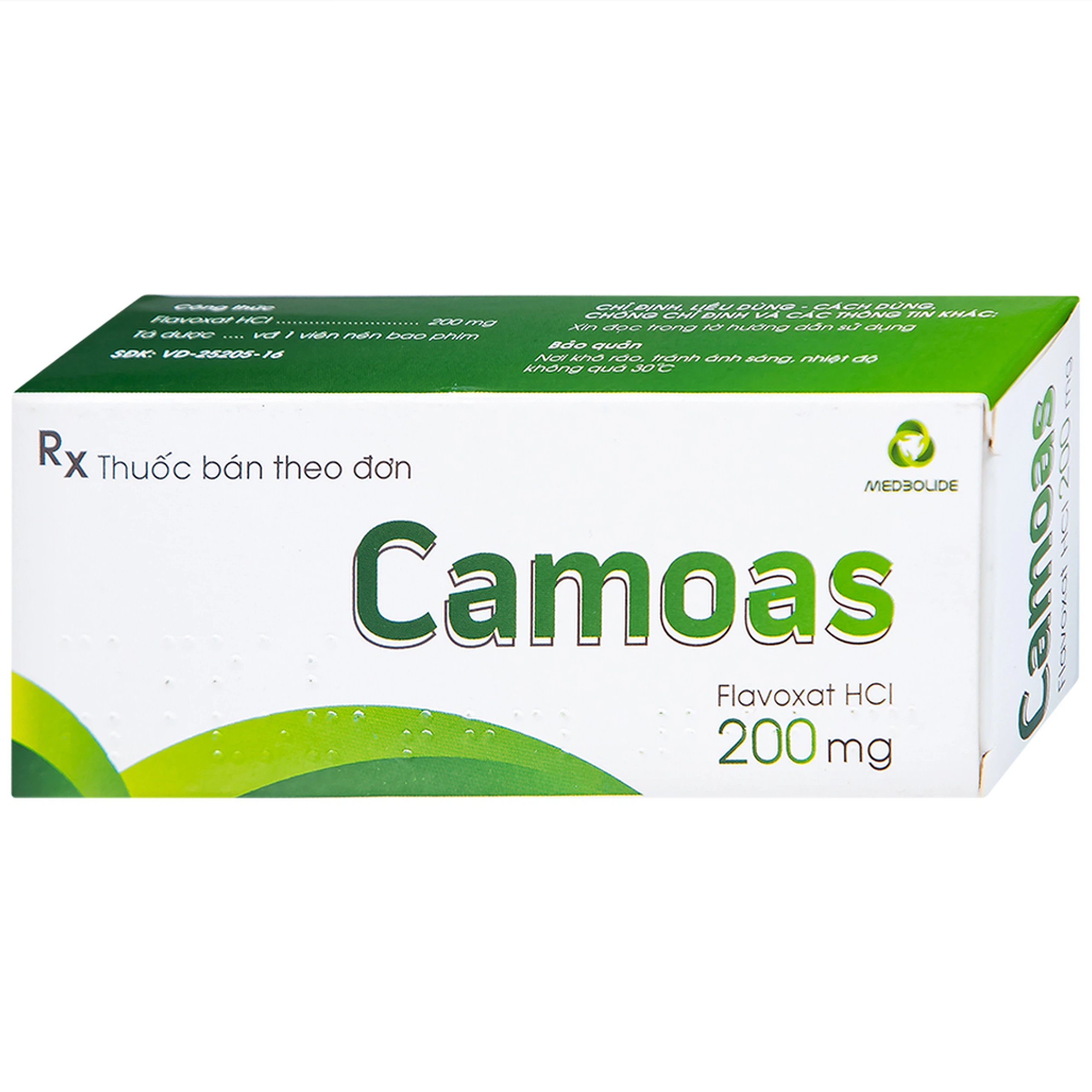 Thuốc Camoas 200mg Medisun giảm triệu chứng khó tiểu, tiểu gấp, tiểu đêm (3 vỉ x 10 viên)