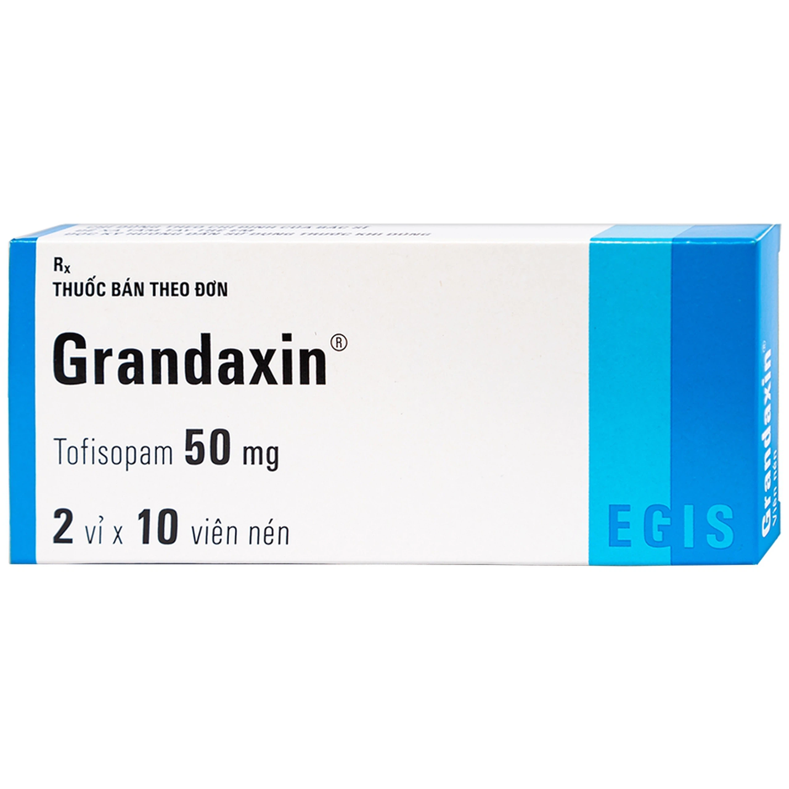 Thuốc Grandaxin 50mg Egis điều trị bệnh tâm thần (2 vỉ x 10 viên)