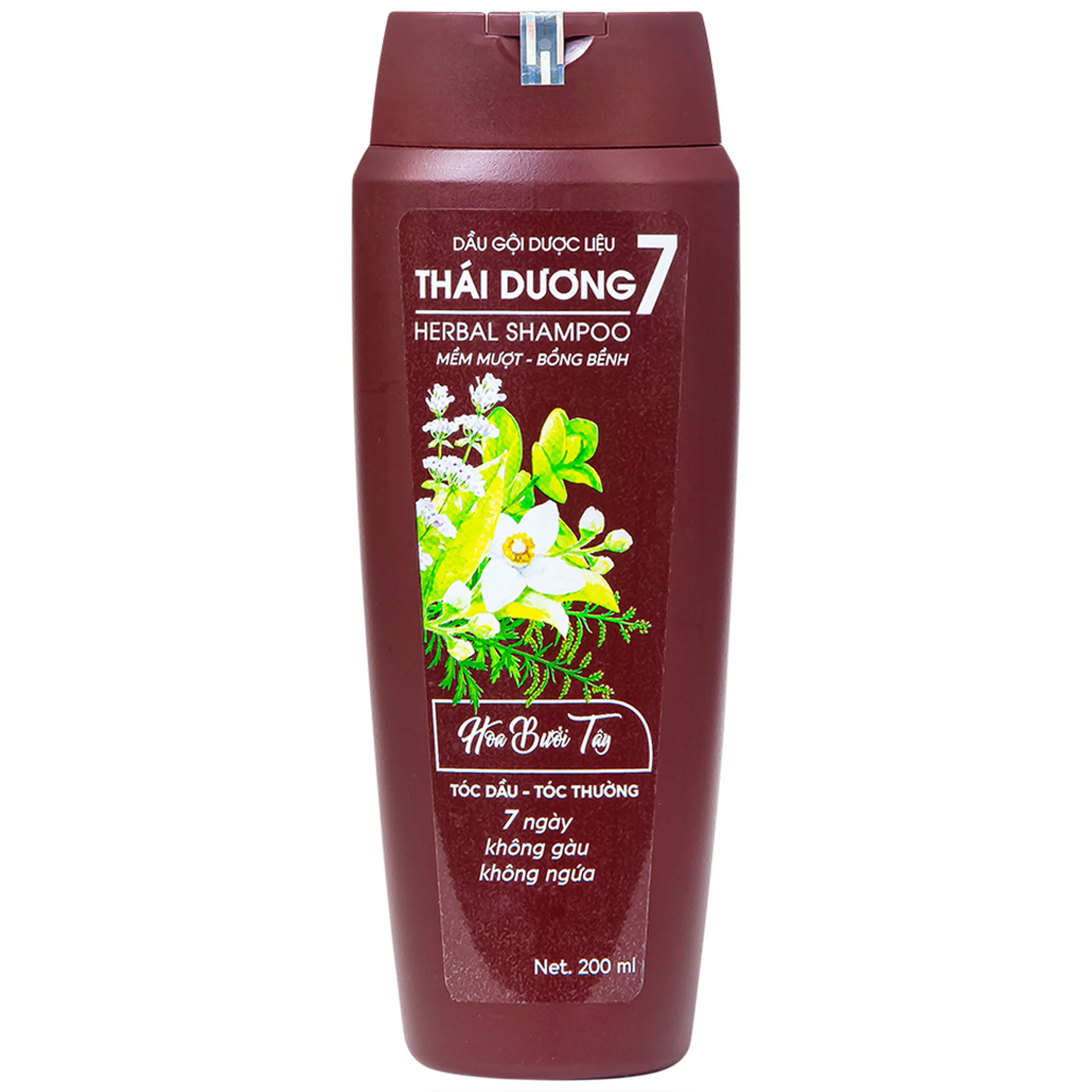 Dầu gội dược liệu Thái Dương 7 hương hoa bưởi sạch gàu, không ngứa, giảm rụng tóc cho tóc dầu, tóc thường (200ml)
