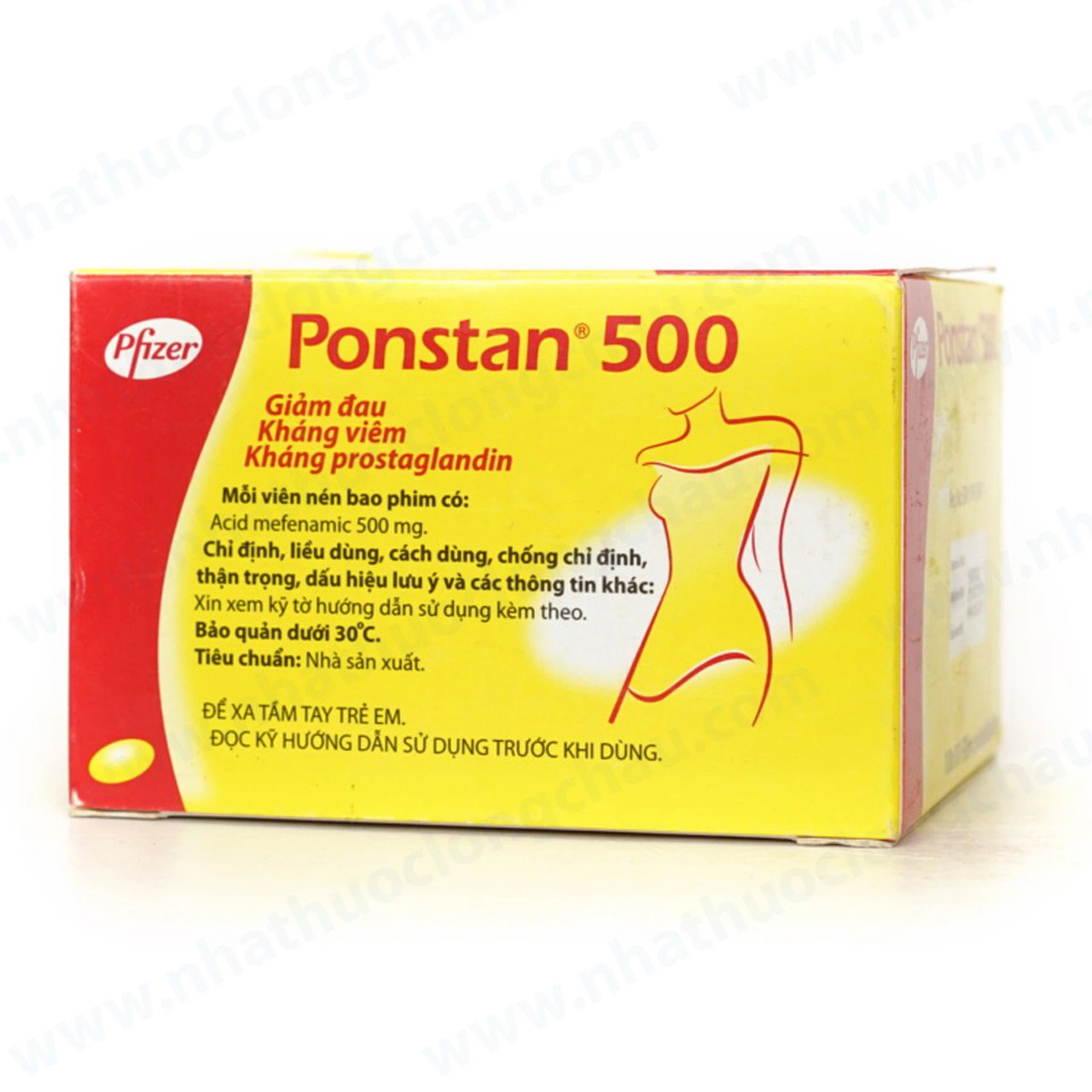 Thuốc Ponstan 500 Pfizer giảm viêm xương khớp, đau cơ, đau răng (10 vỉ x 10 viên)