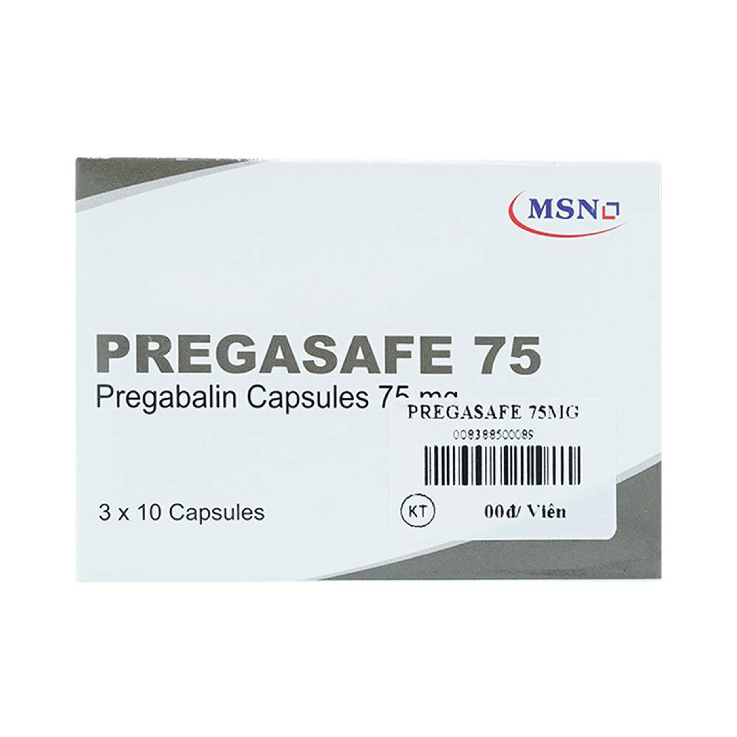 Thuốc Pregasafe 75 MSN điều trị đau thần kinh, động kinh (3 vỉ x 10 viên) 