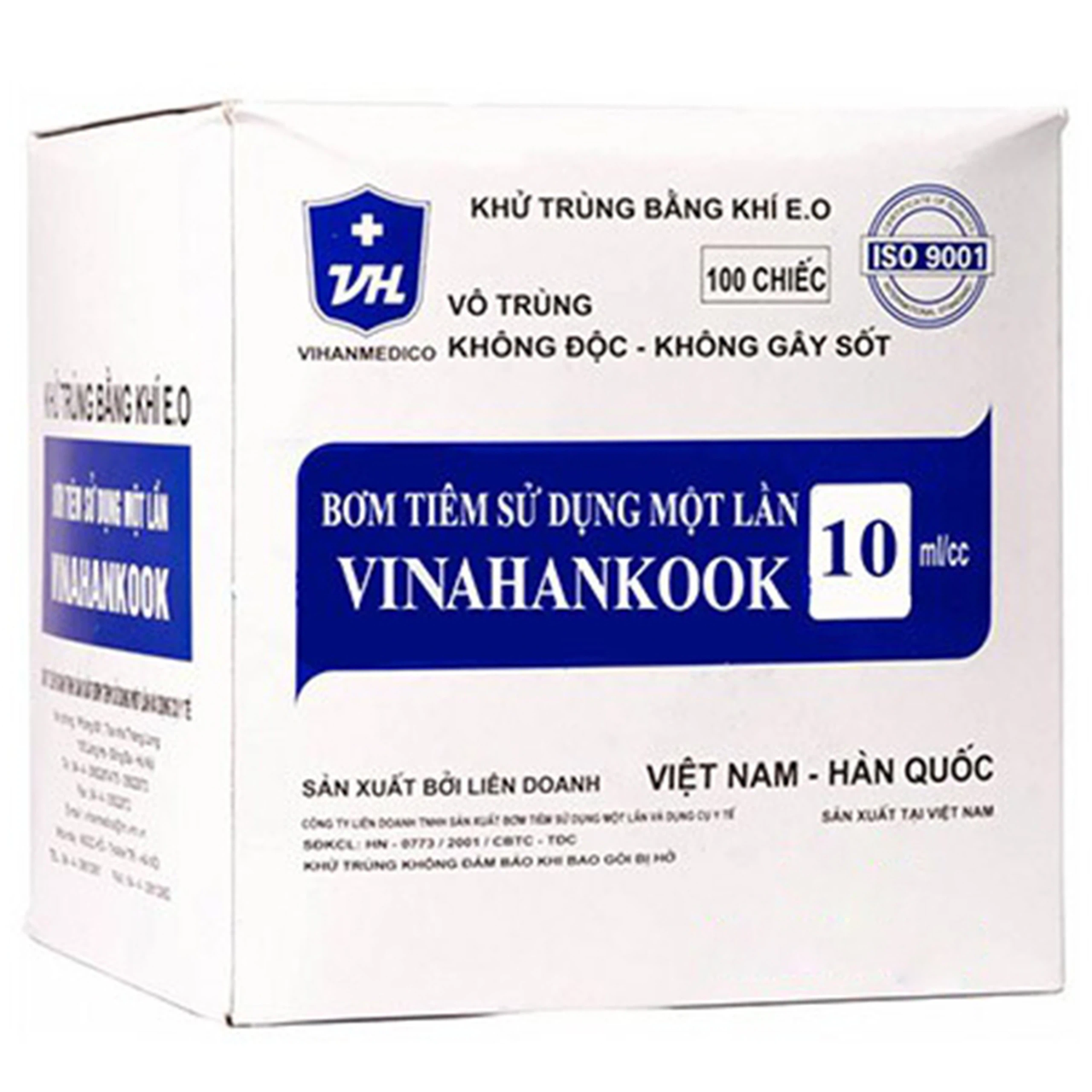 Bơm tiêm sử dụng một lần Vinahankook 10ml/cc được khử trùng bằng khí E.O (100 chiếc)