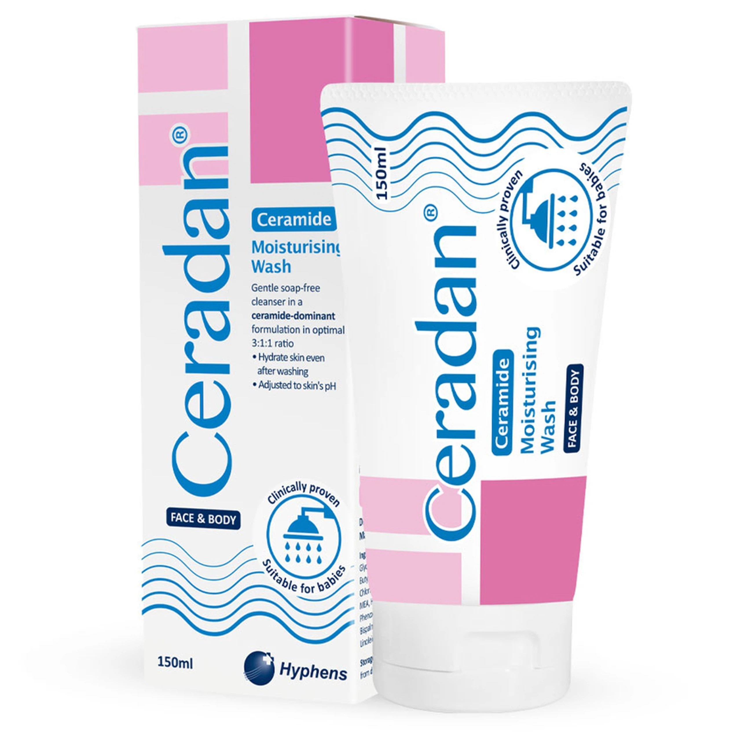 Sữa tắm dưỡng ẩm Ceradan Ceramide Moisturing Wash Face And Body dành cho mặt và toàn thân (150ml)