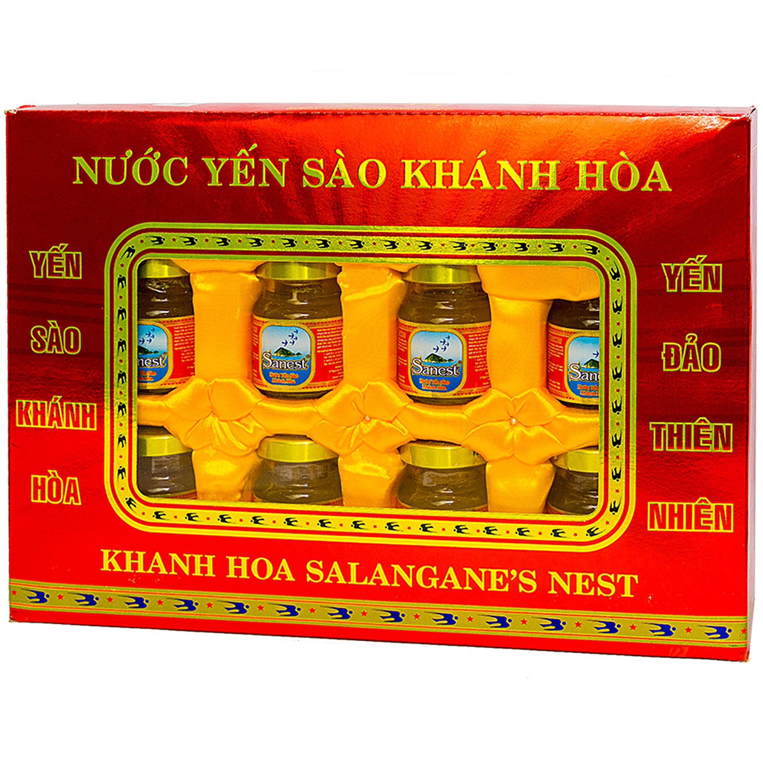 Nước Yến Sào 7,5% Khánh Hòa có đường tăng cường sức khỏe, giải khát (8 lọ x 70ml)