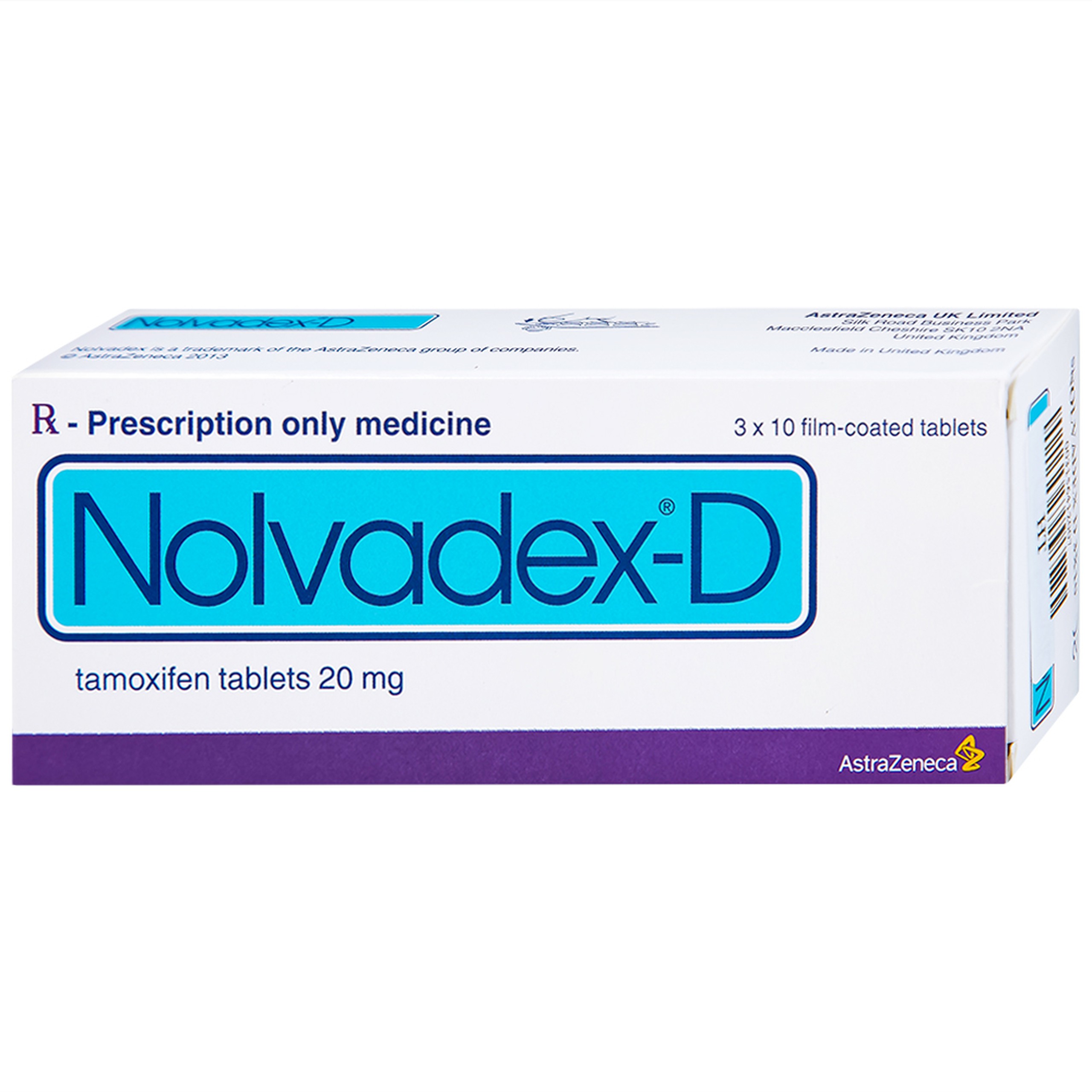 Viên nén Nolvadex-D AstraZeneca điều trị ung thư vú (3 vỉ x 10 viên)