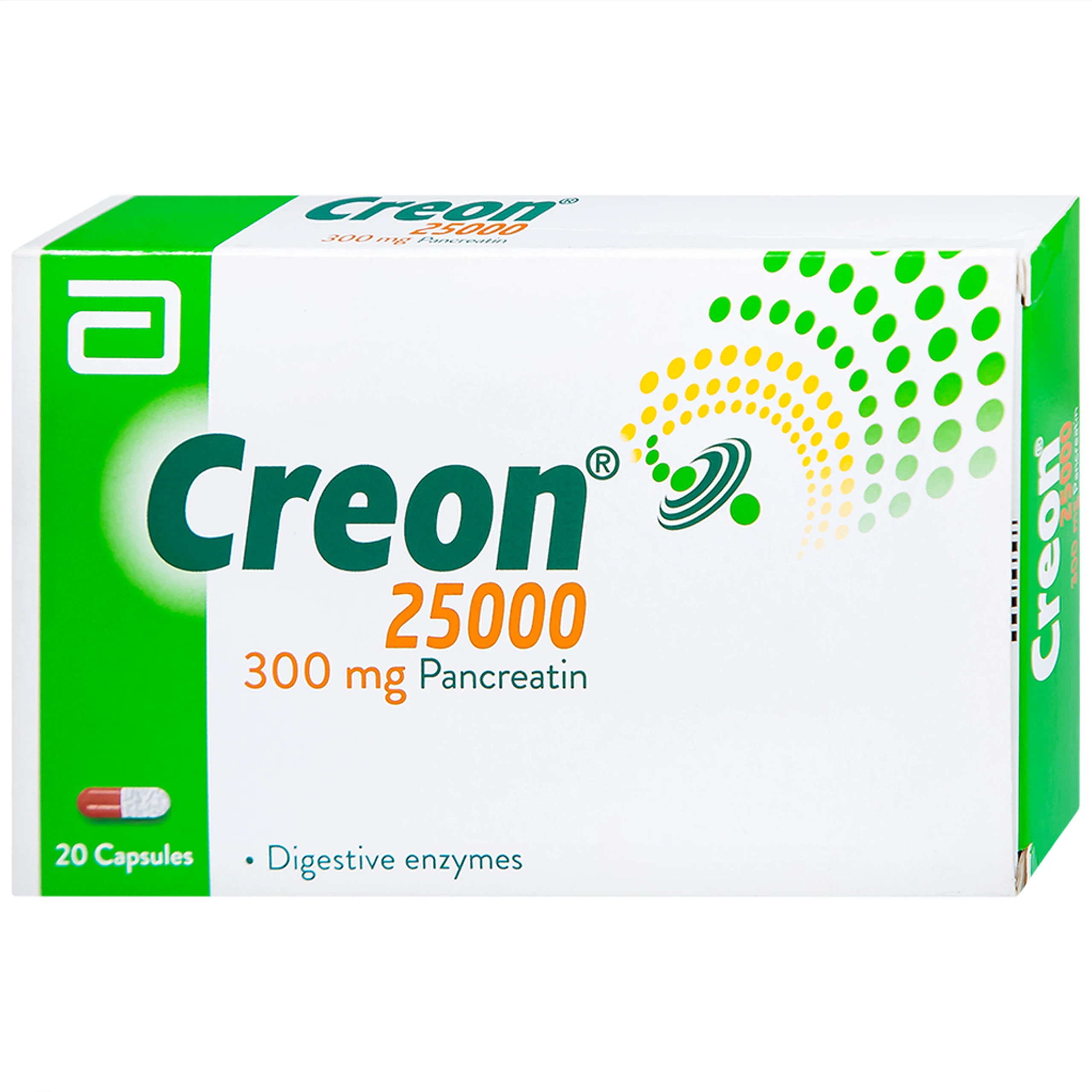 Thuốc Creon 25000 Abbott điều trị thiểu năng tụy ngoại tiết (20 viên)