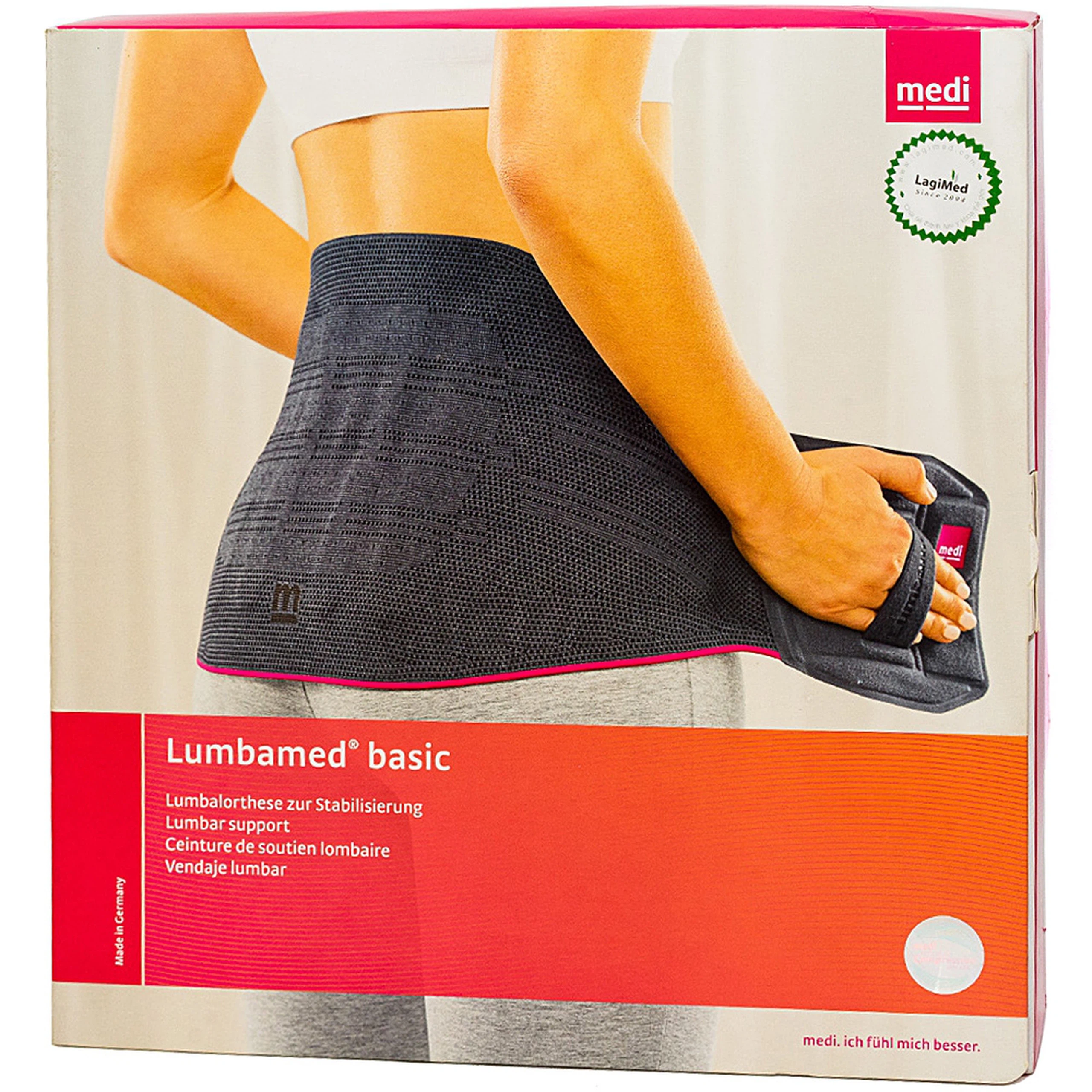 Đai lưng Lumbamed Basic Women size II Medi chuyên dùng cho bệnh lý thoát vị đĩa đệm, thoái hóa đốt sống
