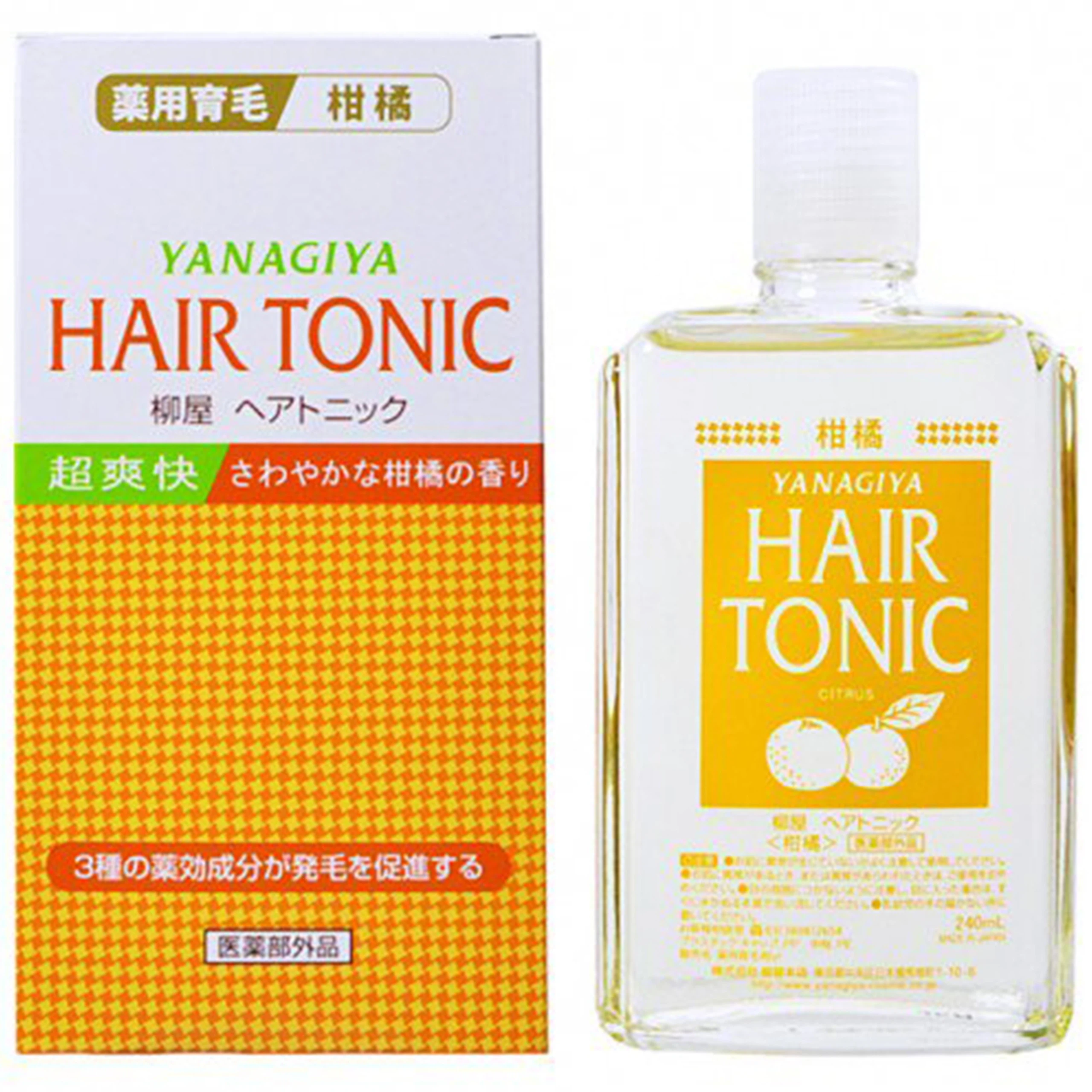Dưỡng tóc Yanagiya Hair Tonic hương bưởi ngăn ngừa tóc gãy rụng, thưa mỏng và gàu (240ml)