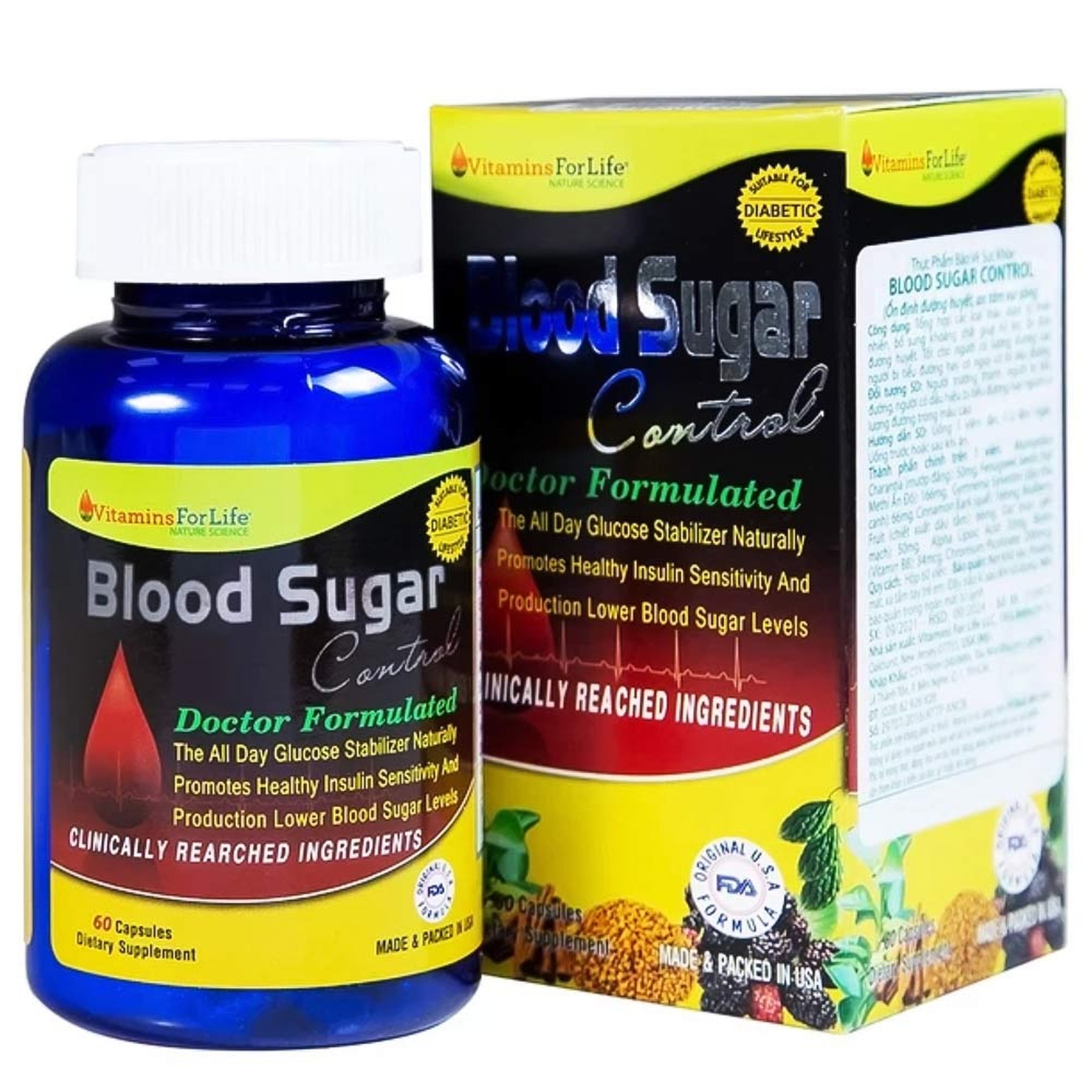 Viên uống Blood Sugar Control Vitamins For Life hỗ trợ ổn định đường huyết (60 viên)