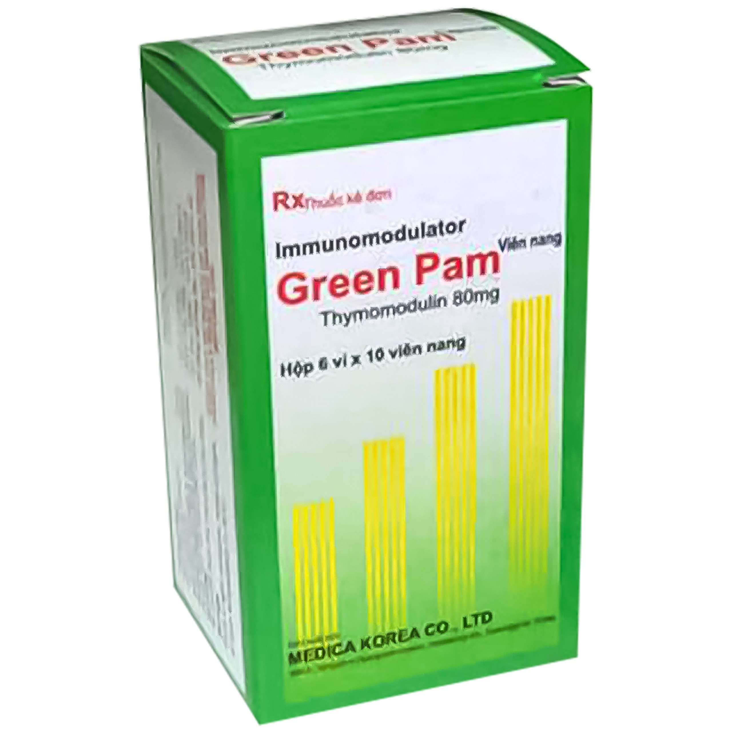 Thuốc Green Pam 80mg Medica Korea hỗ trợ tăng cường hệ miễn dịch (6 vỉ x 10 viên)