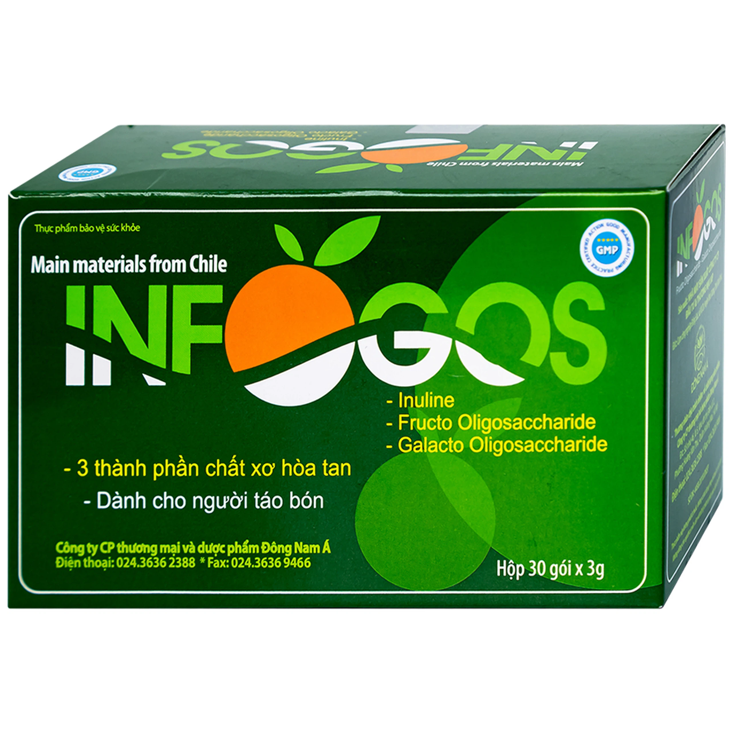 Bột hòa tan Infogos IAP chứa chất xơ hỗ trợ chống táo bón (30 gói x 3g)