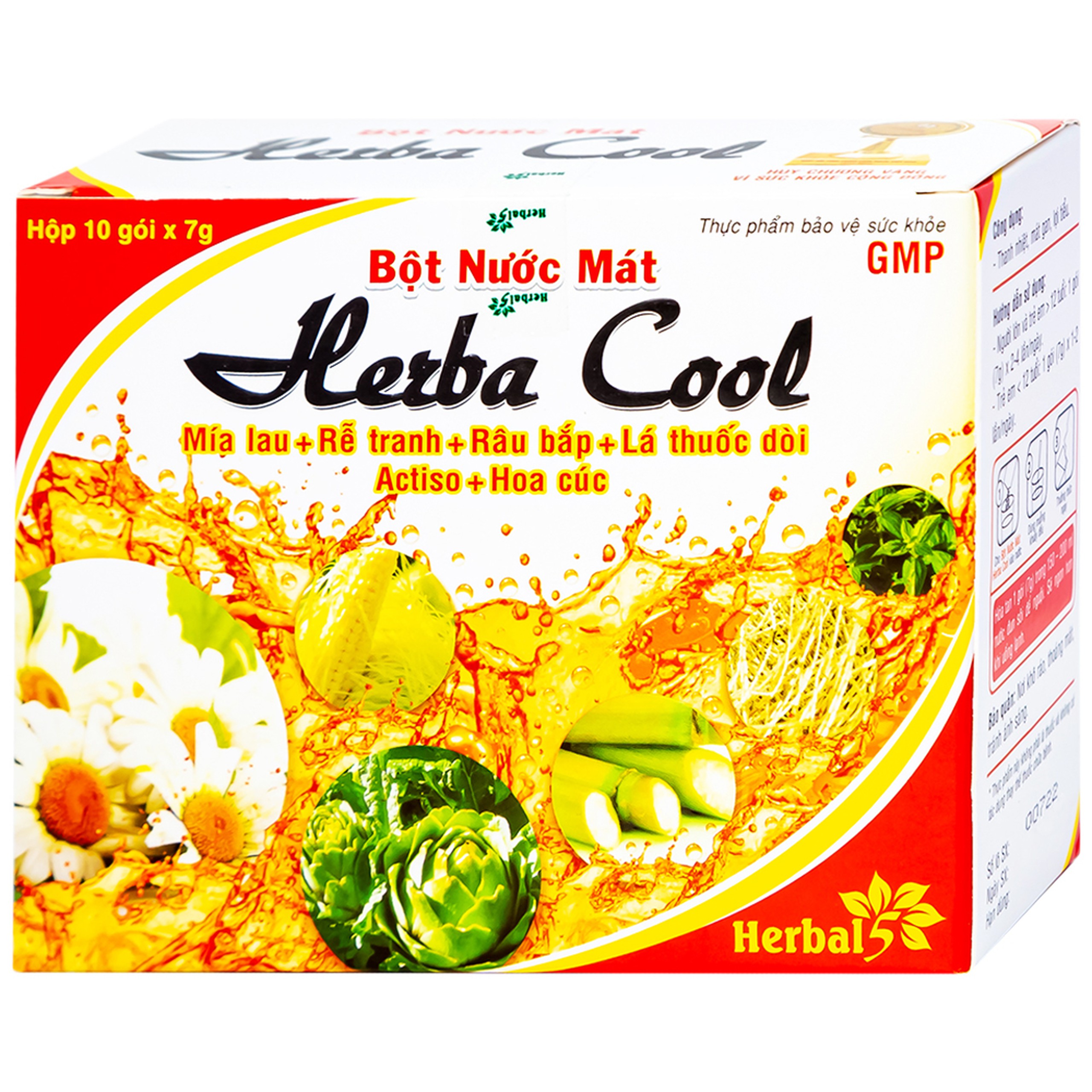 Bột nước mát Herbal Cool thanh nhiệt, mát gan, lợi tiểu (10 gói)