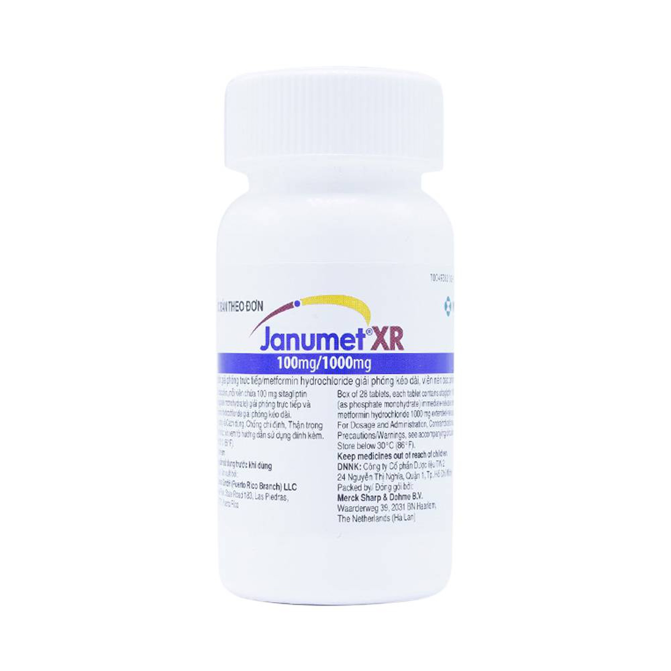 Viên nén Janumet XR 100mg/1000mg MSD điều trị đái tháo đường típ 2 (28 viên)