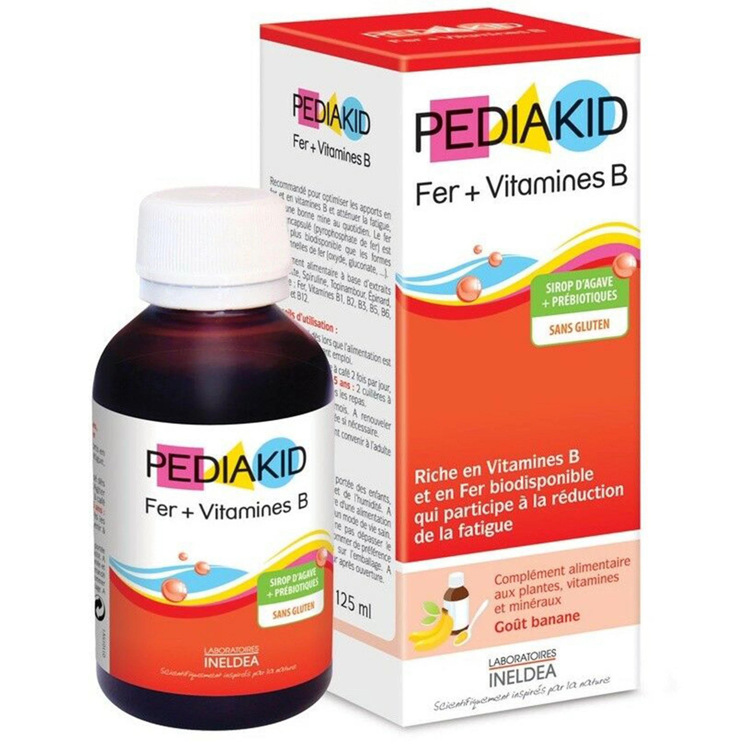 Siro Pediakid Fer + Vitamines B giúp bổ sung thảo mộc, Vitamin, khoảng chất (125ml)
